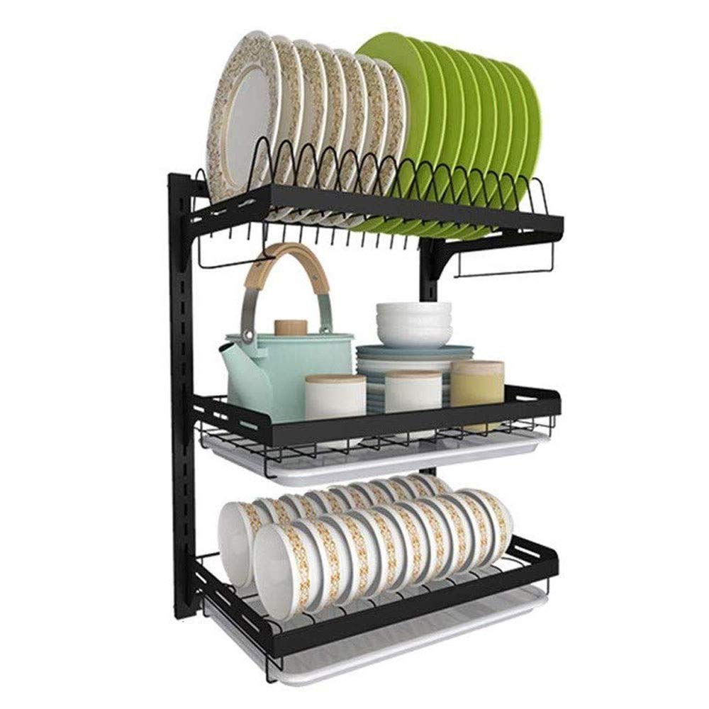 HOLPPO Stainless Steel 2/3-Tier Kitchen Countertop Organizer - Spice Rack for Jars, Cans & Bottles - Space Saving Storage Solution for Kitchen, Pantry & Dining Room (55.5cm)
