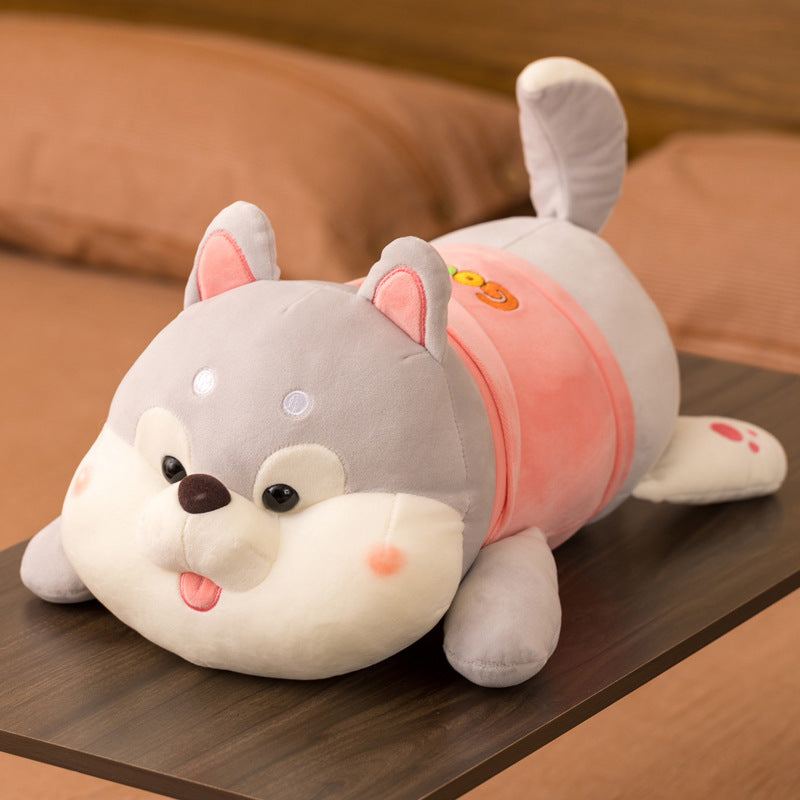 Giant Husky Body Pillow Plushie - Soft Hugging Pillow for Adults & Kids | Perfect for Cuddling, Anime Fans, Home Decor and Stress Relief