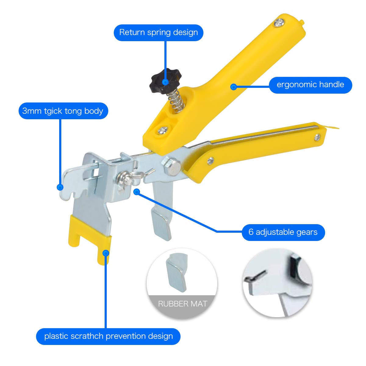 1/12 Inch Tile Leveling System Kit - 300 Tile Spacers & 100 Reusable Wedges with Floor Tile Pliers for Stone & Ceramic Installation - Perfect for DIY Bathroom, Kitchen Backsplash & Floor Tiling Projects