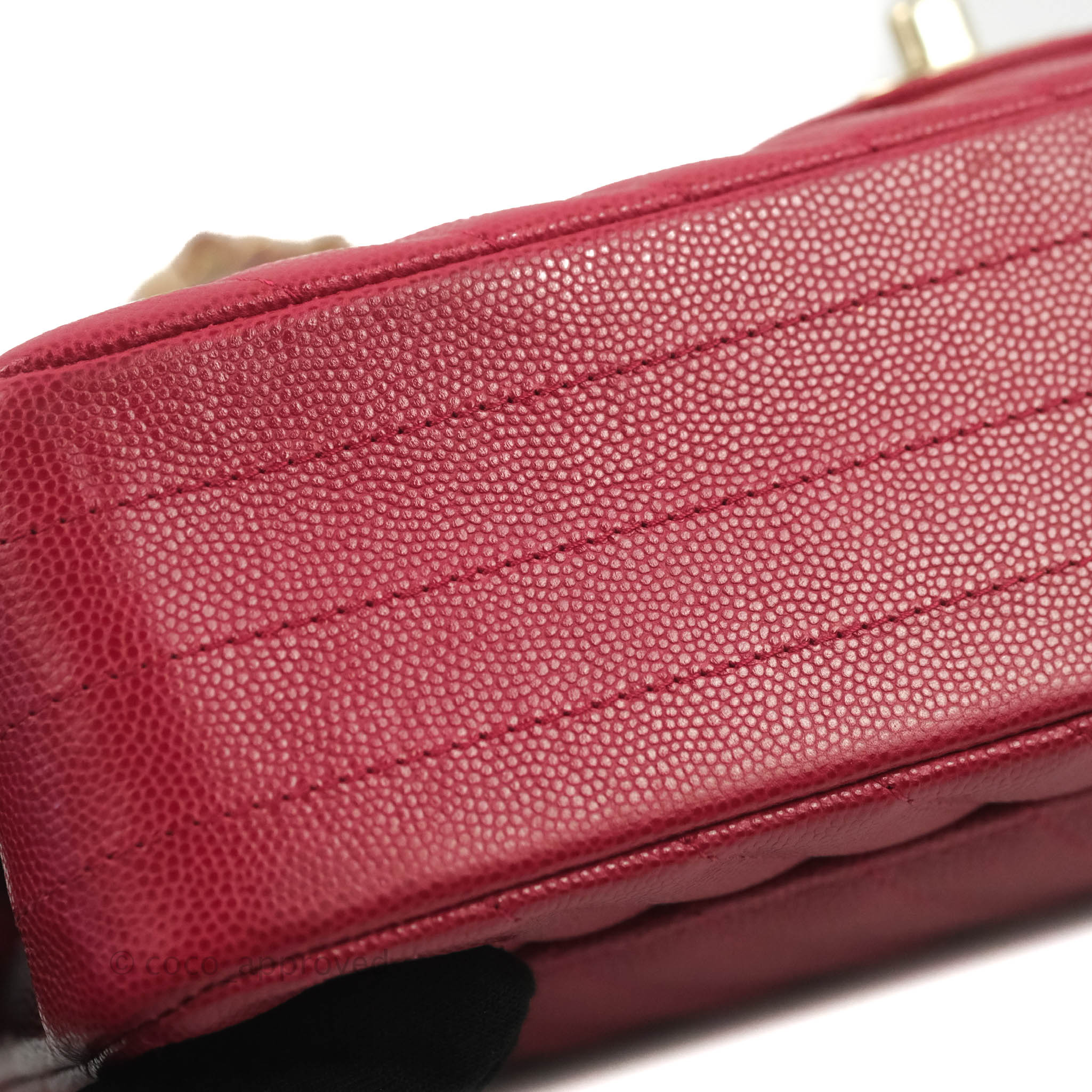 Chanel Classic M/L Medium Chevron Double Flap Bag in Cherry Red Caviar Leather with Gold Hardware - Perfect for Evening Events, Luxury Gifts & Fashionable Outfits