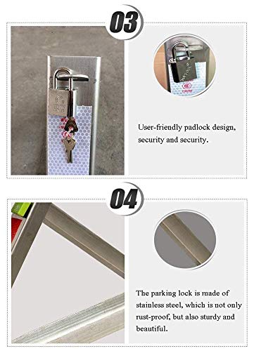 Heavy Duty Stainless Steel Parking Lock - Triangular Parking Barrier for Securing Car Spaces (55 x 8 x 35cm) | Anti-Theft Bollard for Driveways, Garages & Commercial Parking Lots