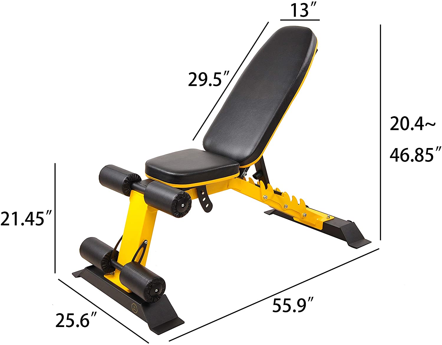 HulkFit Adjustable Utility Weight Bench for Home Gym - Multiple Colors (Black/Red/Blue) - Perfect for Strength Training, Dumbbell Workouts & Full-Body Exercises