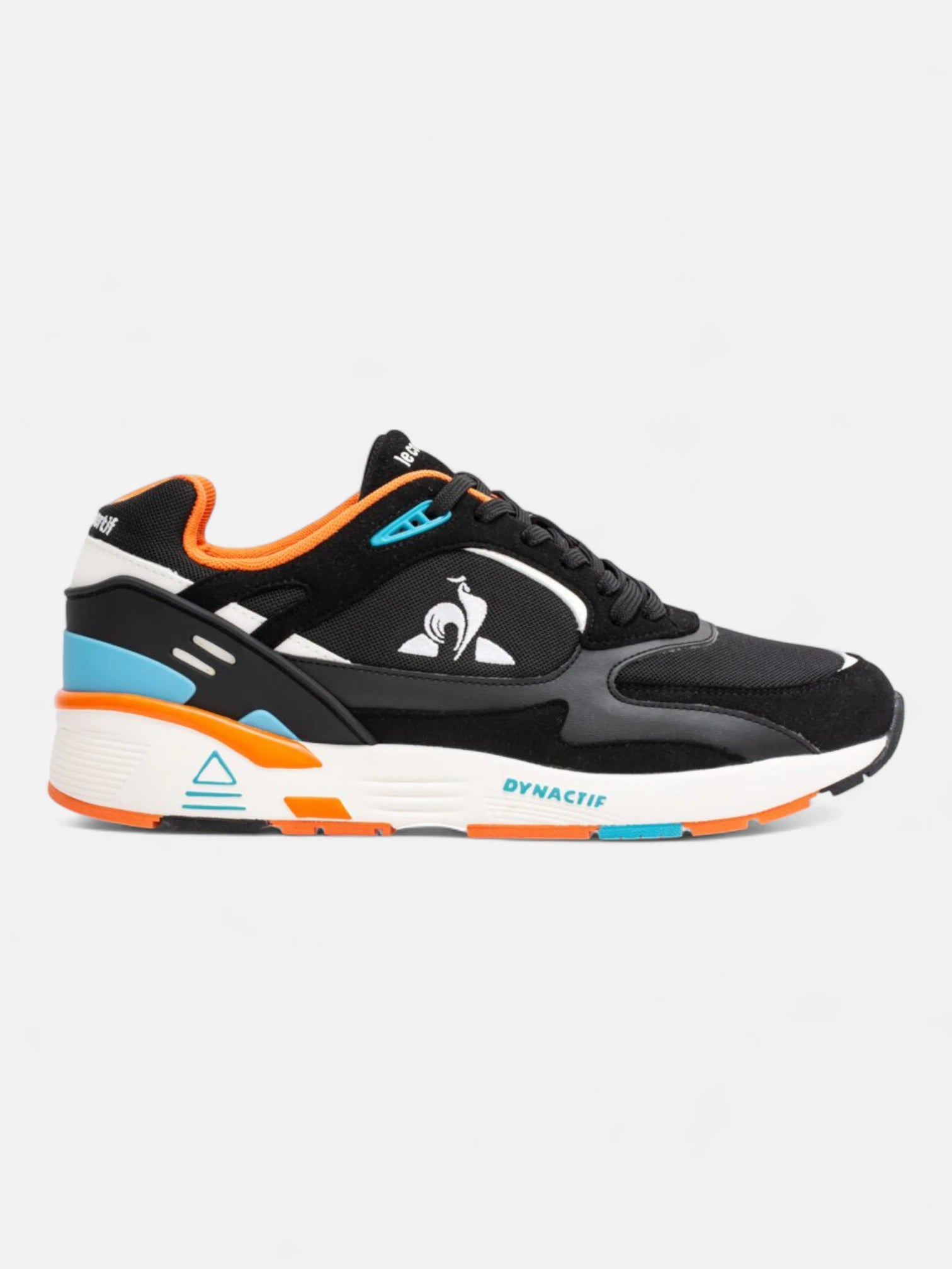 Le Coq Sportif R1100 Pop Sneakers - Black, Orange & Sky Blue Running Shoes for Men & Women | Lightweight Comfort for Jogging, Gym & Casual Wear