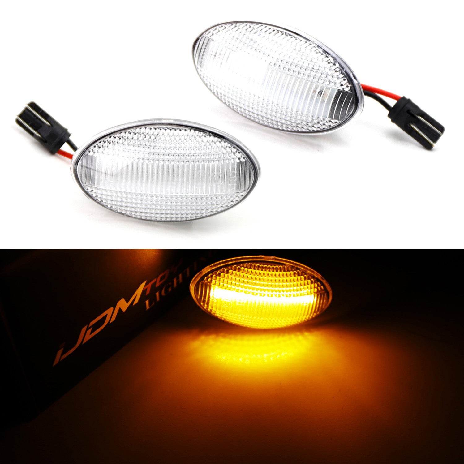 Amber LED Clear Lens Side Marker Lights for MINI Cooper MKI R50 R52 R53 - Upgrade Your Car's Style & Safety for Night Driving