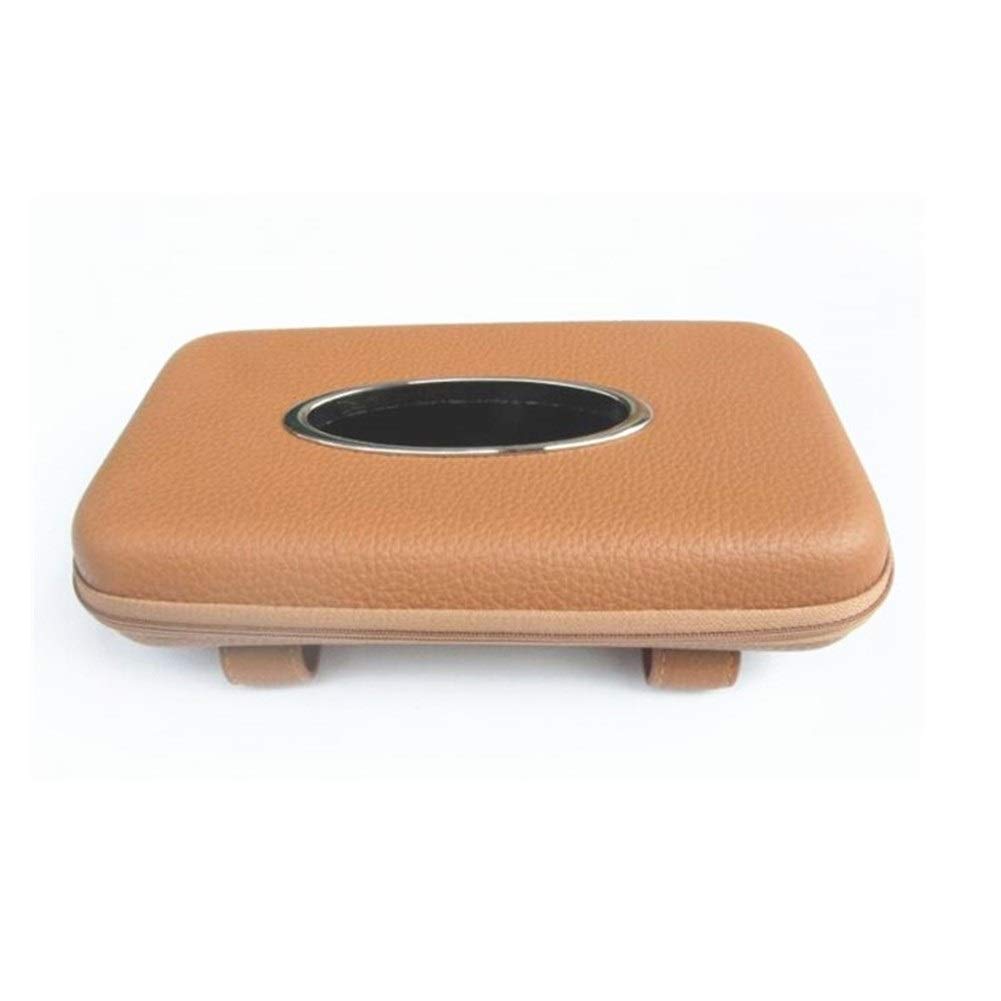 Premium Car Napkin Holder - Hanging Tissue Box for Auto Sunshade Storage | Microfiber Leather Sun Visor Organizer | Brown Color | Perfect for Road Trips, Commuting & Daily Car Use