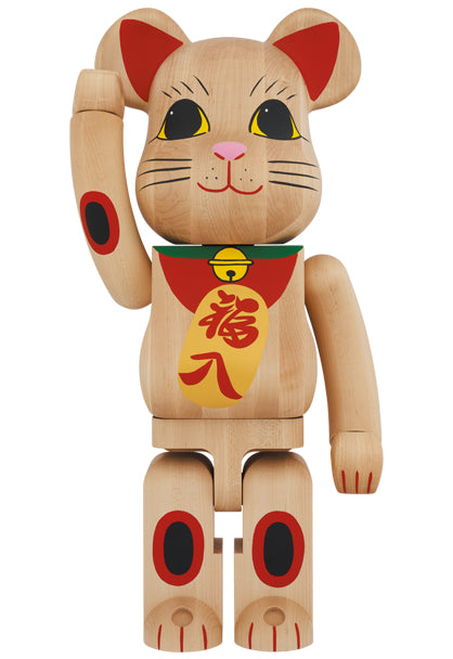 1000% Bearbrick Karimoku Maneki Neko Lucky Cat Collectible Figure (Red) - Perfect for Anime Fans, Home Decor & Office Display