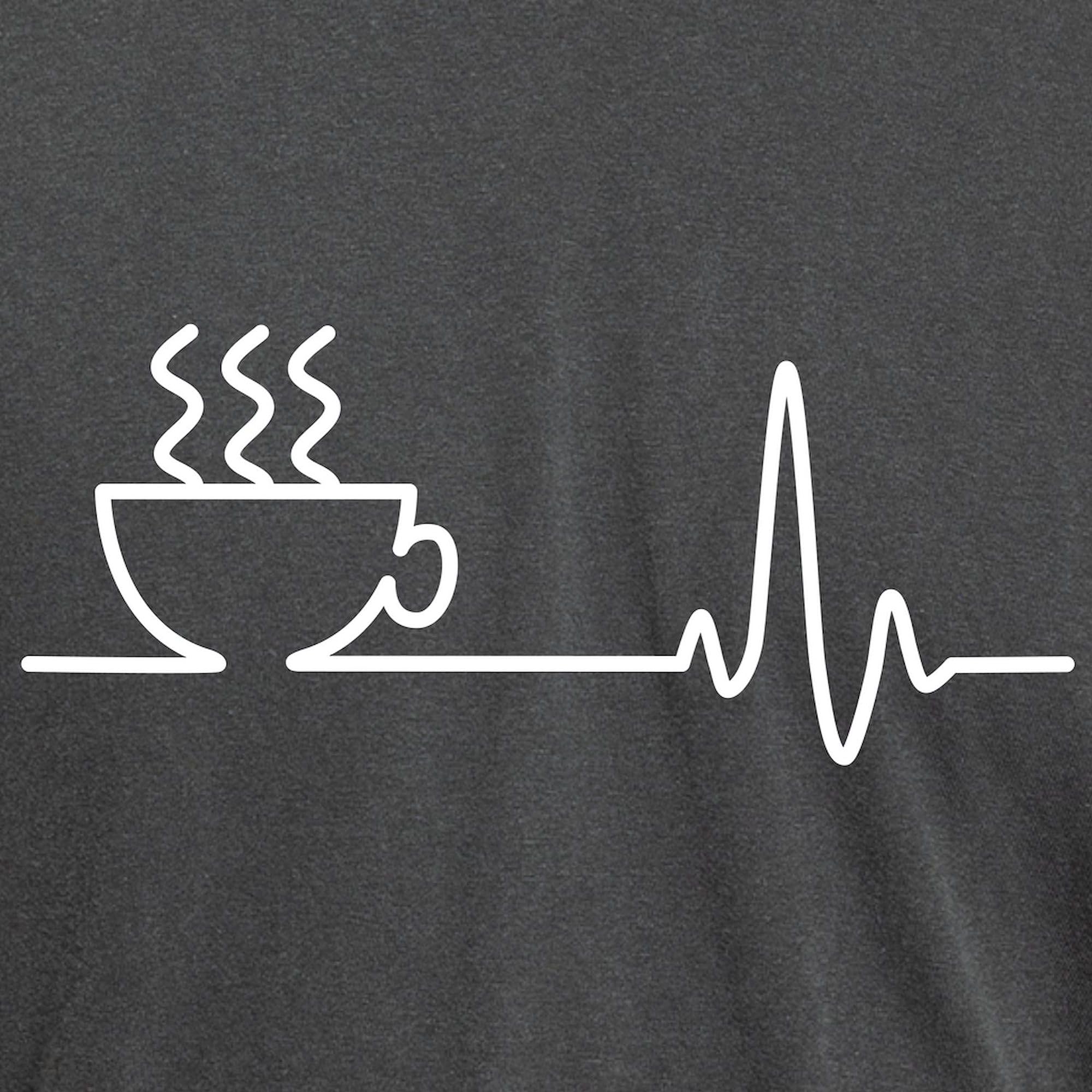 Men's Coffee Heartbeat Graphic T-Shirt - Comfort Colors Soft Cotton Tee - Perfect for Coffee Lovers, Casual Wear & Gifts