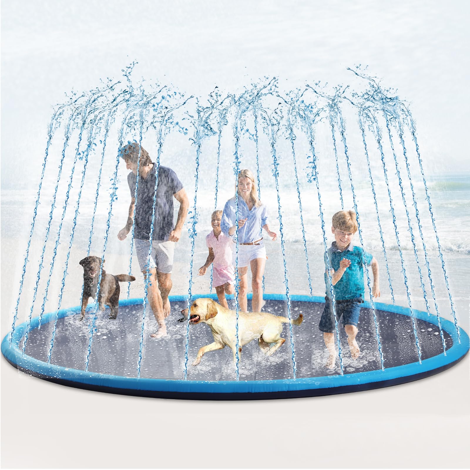 Lewtemi 10ft Extra Large Non-Slip Splash Pad - 120