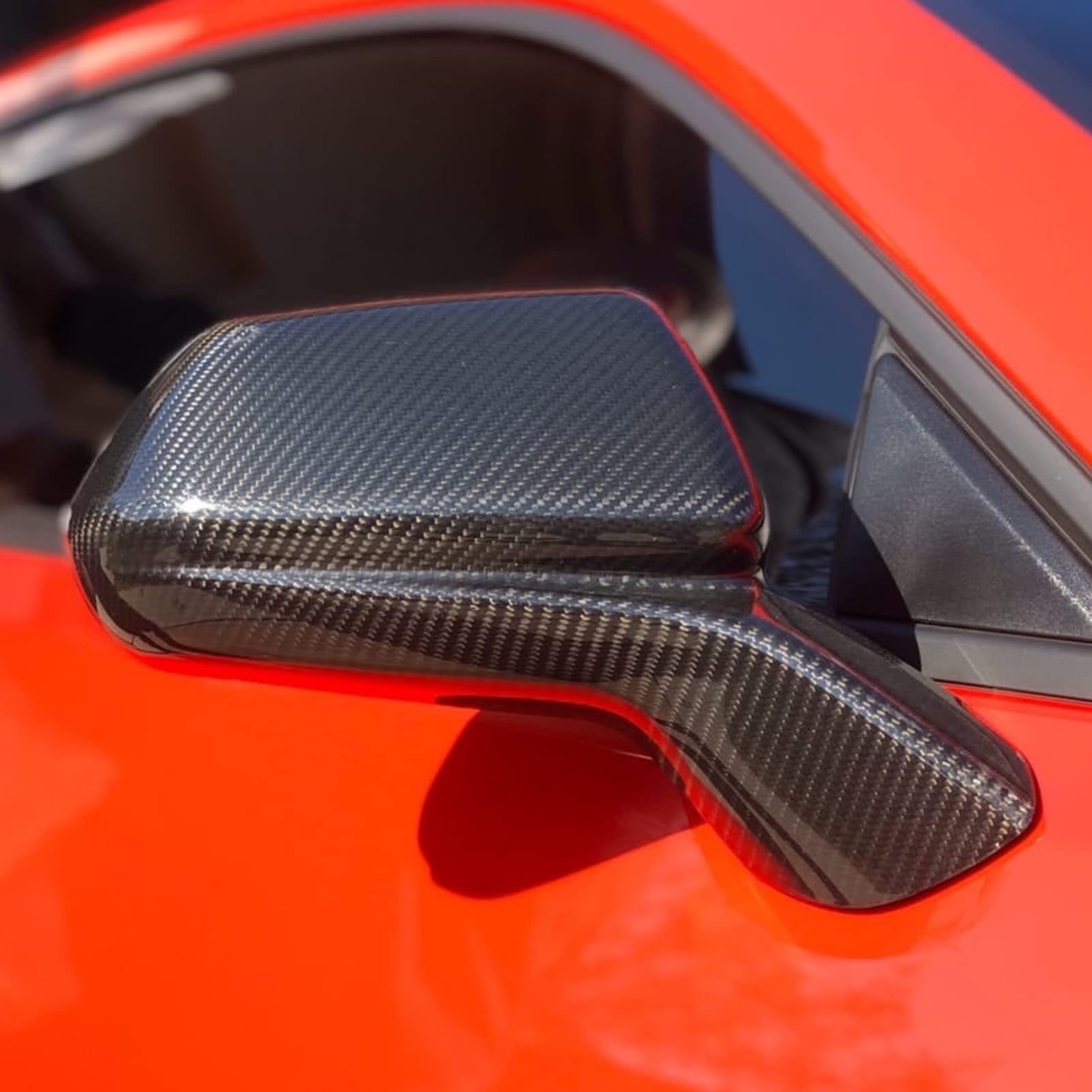 Ymiko 2Pcs Carbon Fiber Rearview Mirror Covers for Chevy 2015-2021 - Side Mirror Protectors & Trim Replacement - Upgrade Your Car's Style & Protection (Perfect for Daily Commute & Road Trips)