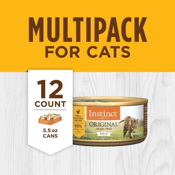 Instinct Original Grain-Free Canned Cat Food with Real Chicken - High Protein, Natural Ingredients for Adult & Senior Cats - Perfect for Indoor Cats & Picky Eaters