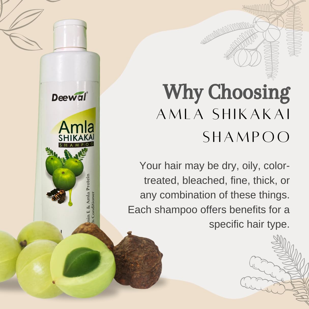 Deewal Amla Shikakai Shampoo for Men & Women - 450ml | Herbal Hair Care for Strong, Shiny Hair | Perfect for Daily Use & Scalp Nourishment