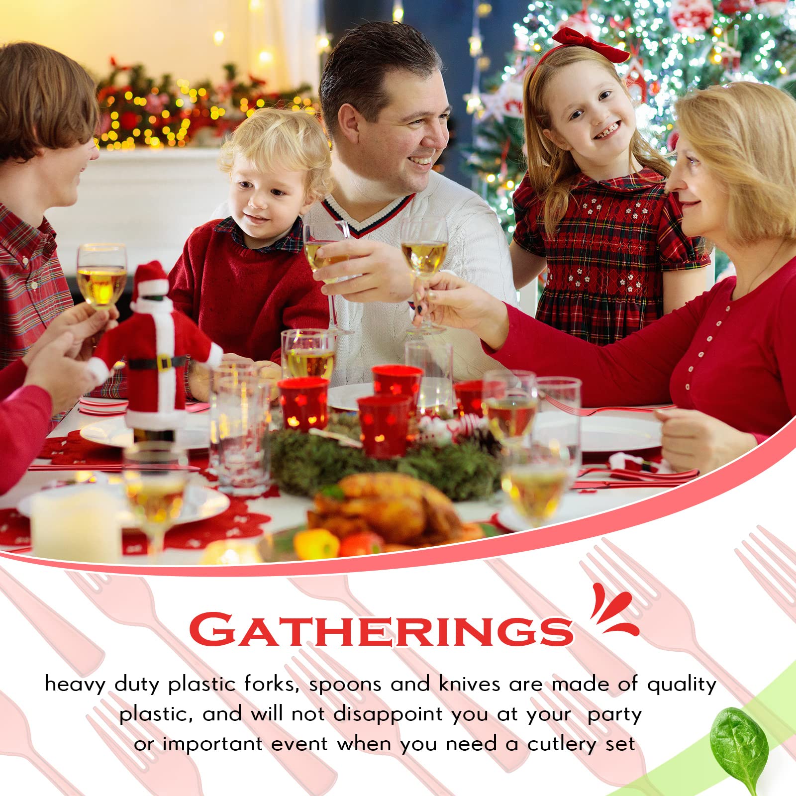150-Piece Heavy Duty Disposable Plastic Cutlery Set - 50 Forks, 50 Knives, 50 Spoons for Parties, Picnics, Restaurants & Outdoor Events | Durable Utensils for Home, Office, School & Everyday Use (Red) - Perfect for BBQs, Catering, Camping & Family Gatherings