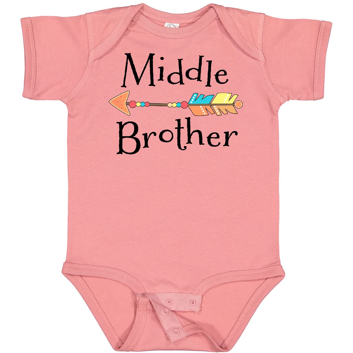 Inktastic Middle Brother Arrow Baby Bodysuit - Cute Arrow Design Cotton Onesie for Newborns & Infants - Perfect for Sibling Photos, Family Matching Outfits & Casual Wear