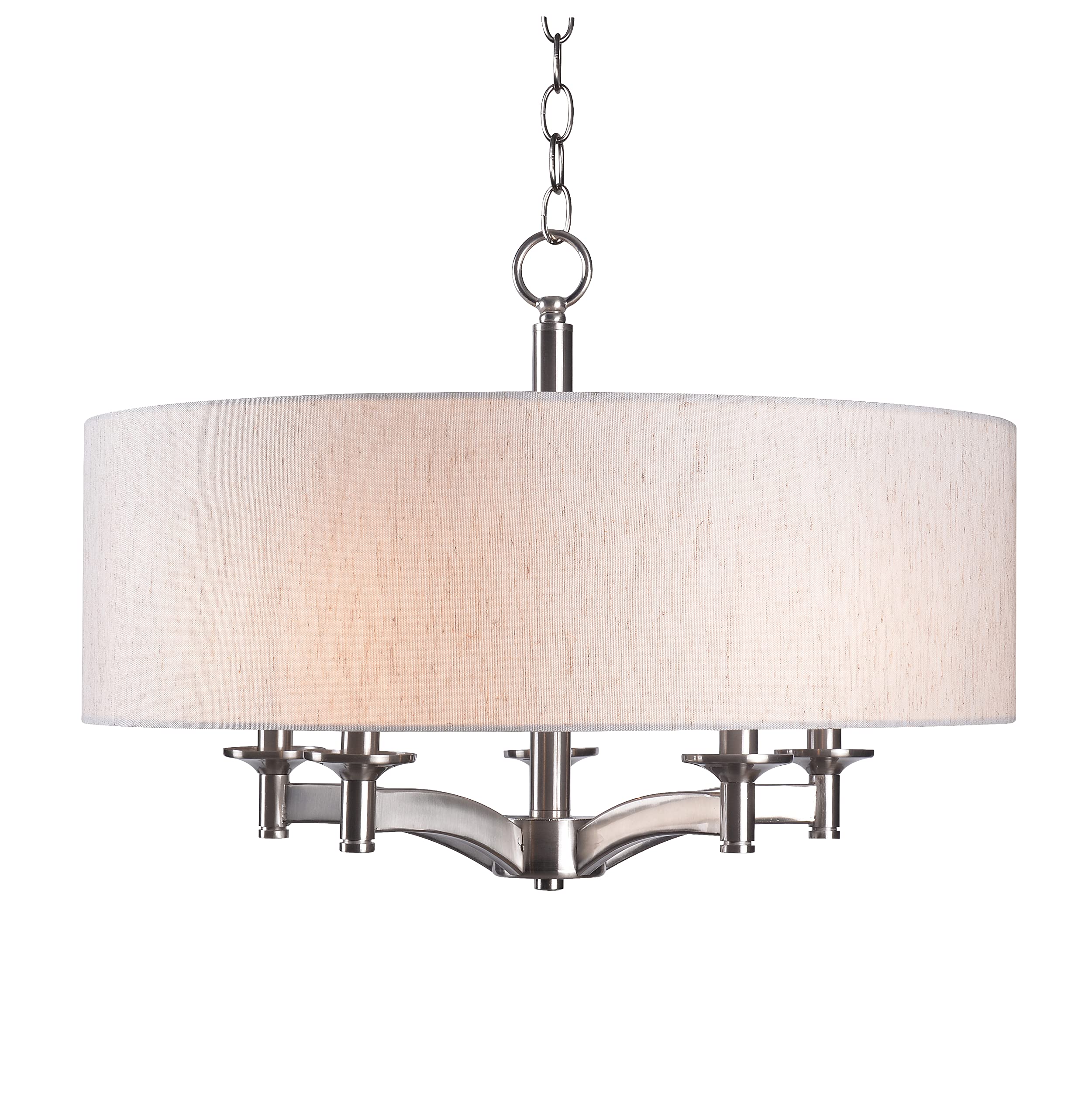 Kenroy Home 93637BS Rutherford Large Brushed Steel Pendant Light - Modern Ceiling Lighting for Dining Room, Kitchen Island & Bedroom