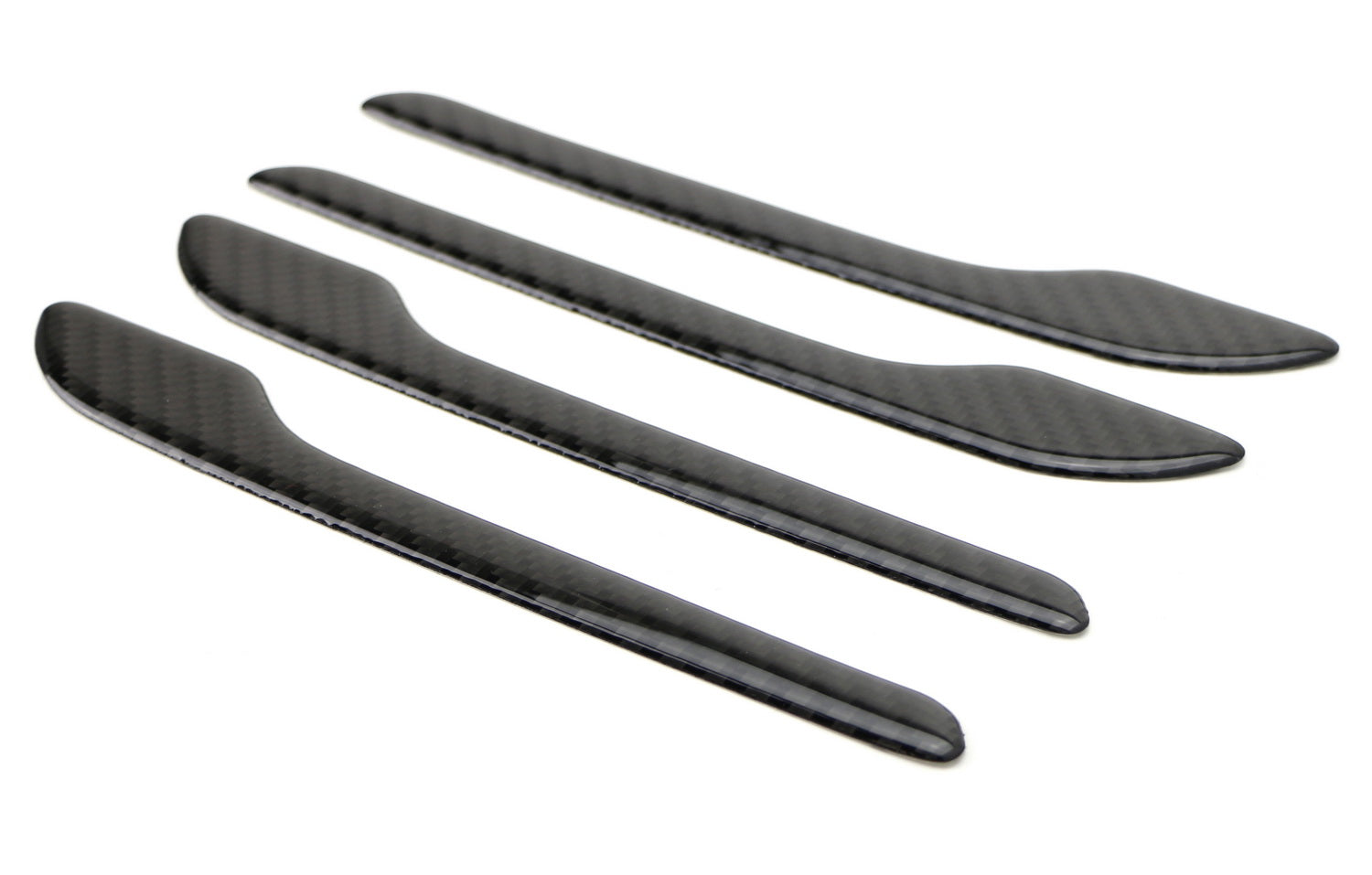 4-Piece Carbon Fiber Side Door Push Handle Cover Trims for Tesla Model 3 (2017-2023) - Premium Interior Accessories for Car Enthusiasts & Style Upgrade