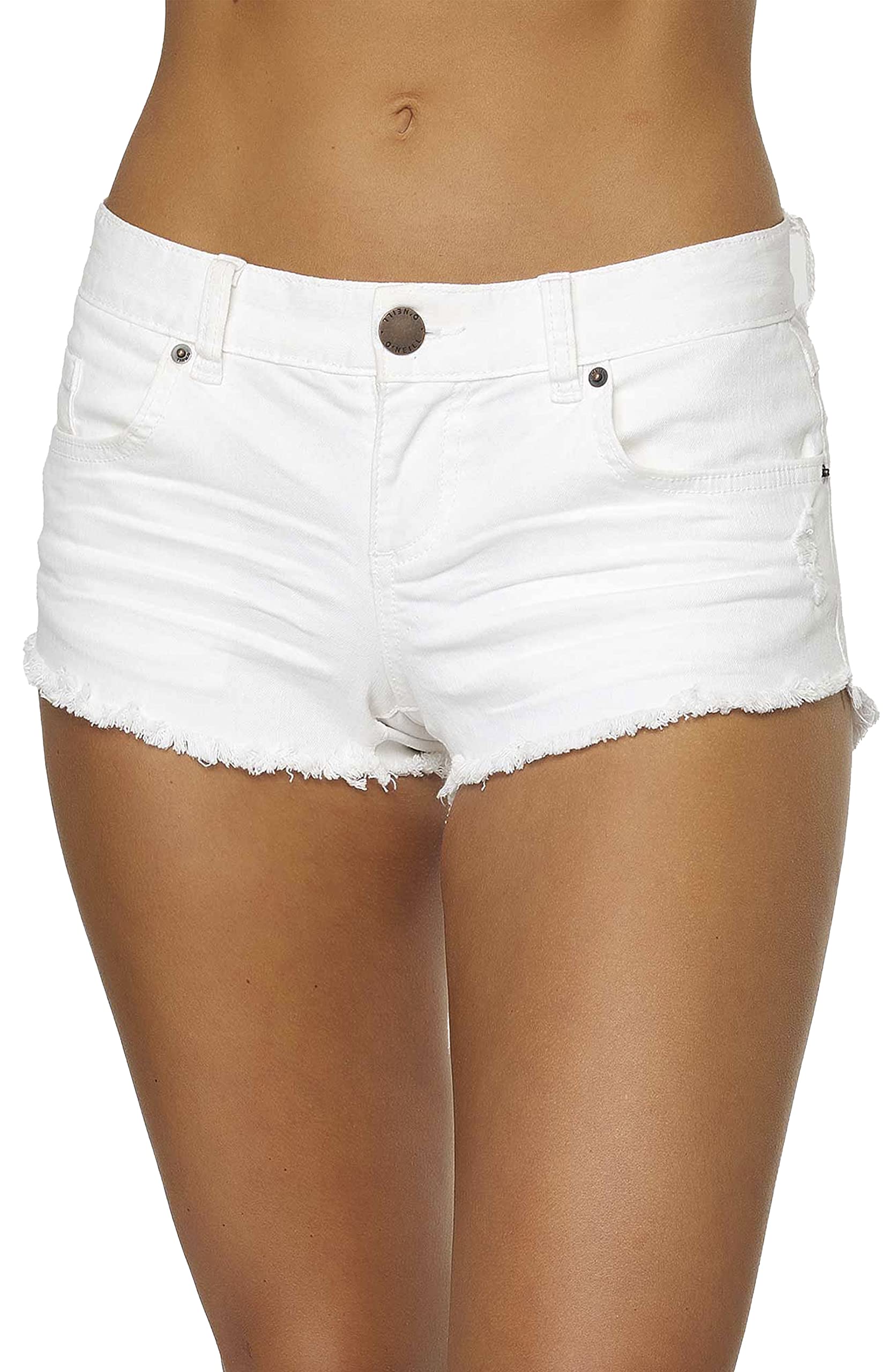 O'NEILL Women's Cody & Bowie Distressed Low-Rise Denim Shorts - Raw Hemline Jean Shorts with Pockets | Casual Summer Outfits, Beachwear & Street Style Fashion