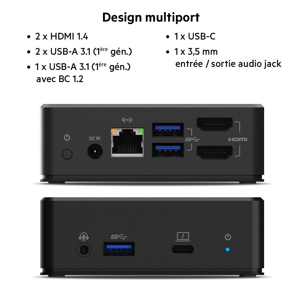 Belkin Dual Monitor USB-C Docking Station (85W Power, HDMI, USB-A 3.1 Gen 1, Gigabit Ethernet, Audio In/Out) for MacBook, XPS & Laptops - Black | Perfect for Home Office & Remote Work Setup