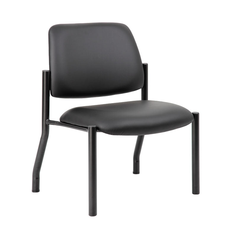 Boss Mid Back Armless Guest Chair - 400 lb Weight Capacity, Antimicrobial Vinyl Office Chair (Model B9595AM BK 400) - Perfect for Reception Areas, Waiting Rooms & Conference Rooms