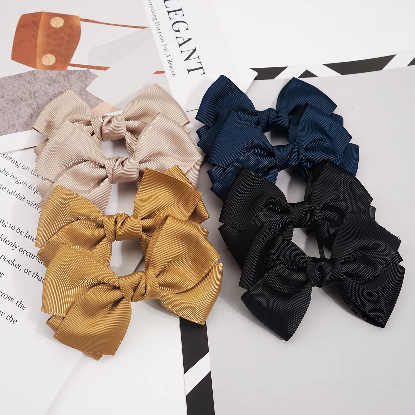 40pcs 4 Inch Grosgrain Ribbon Hair Bows for Girls - Toddler Baby Kids Teens Hair Clips with Alligator Clips - Perfect for School, Birthday Parties, and Daily Hair Accessories (20 Pairs)