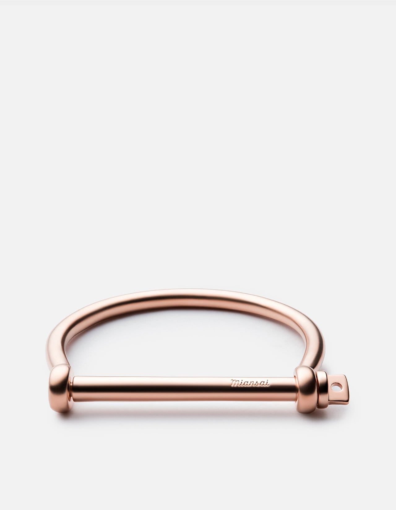 Brushed Rose Gold Plated Screw Cuff Bracelet - Elegant Adjustable Bangle for Women, Perfect for Parties, Weddings & Everyday Wear