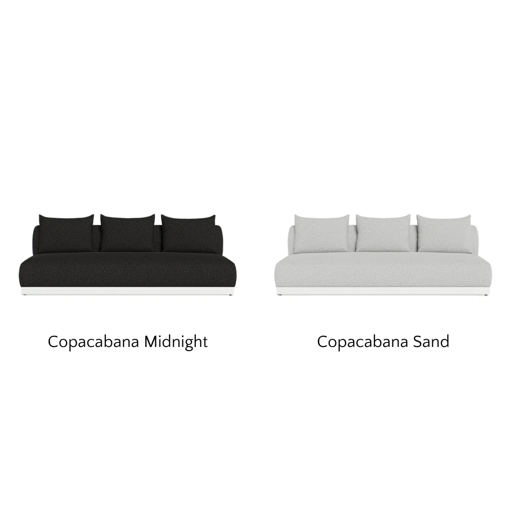 Amalfi Outdoor 3-Seat Armless Sectional Sofa Set - Waterproof Patio Furniture for Backyard, Poolside & Garden Relaxation