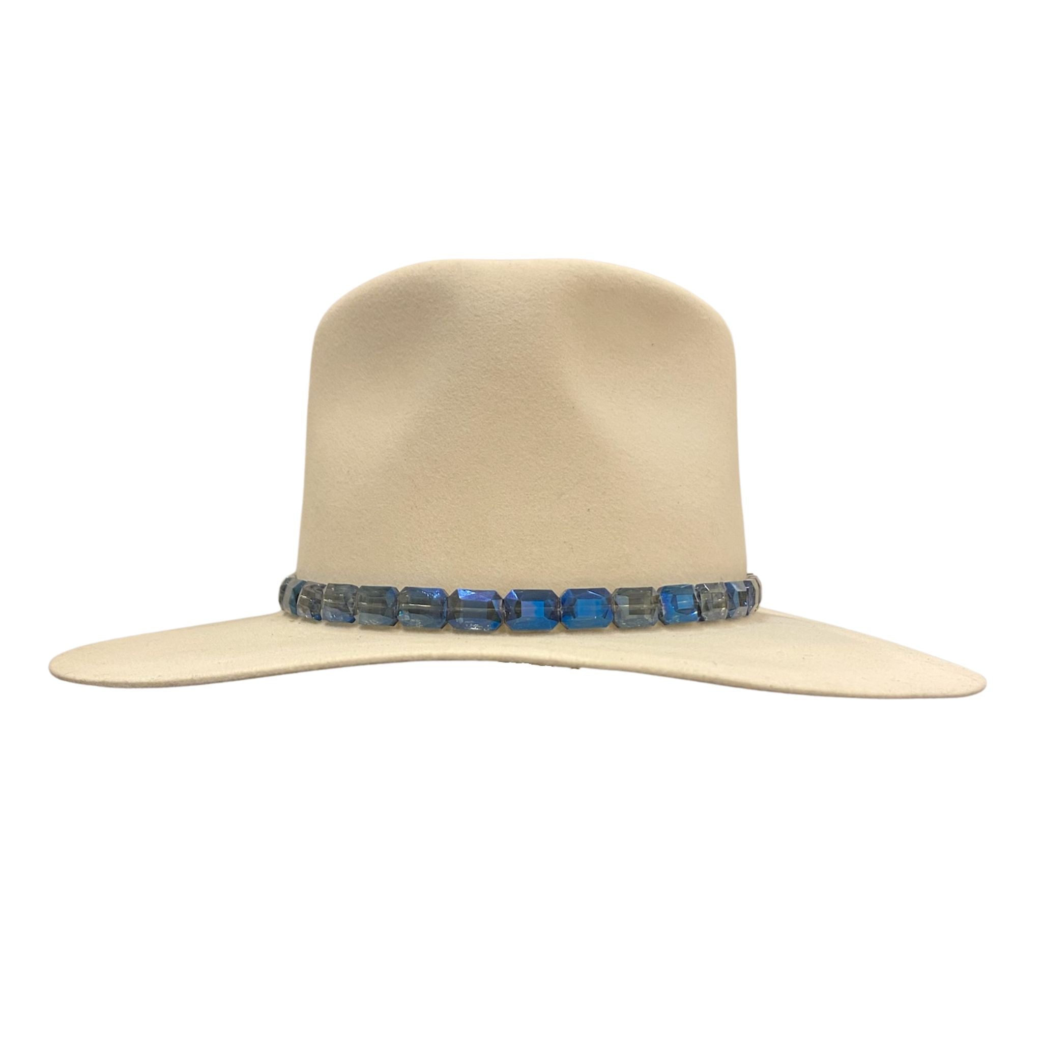 Elegant Sapphire Hat Band for Cowboy Hats - Premium Rhinestone & Crystal Embellished Western Accessory for Rodeo, Country Music Festivals & Outdoor Events