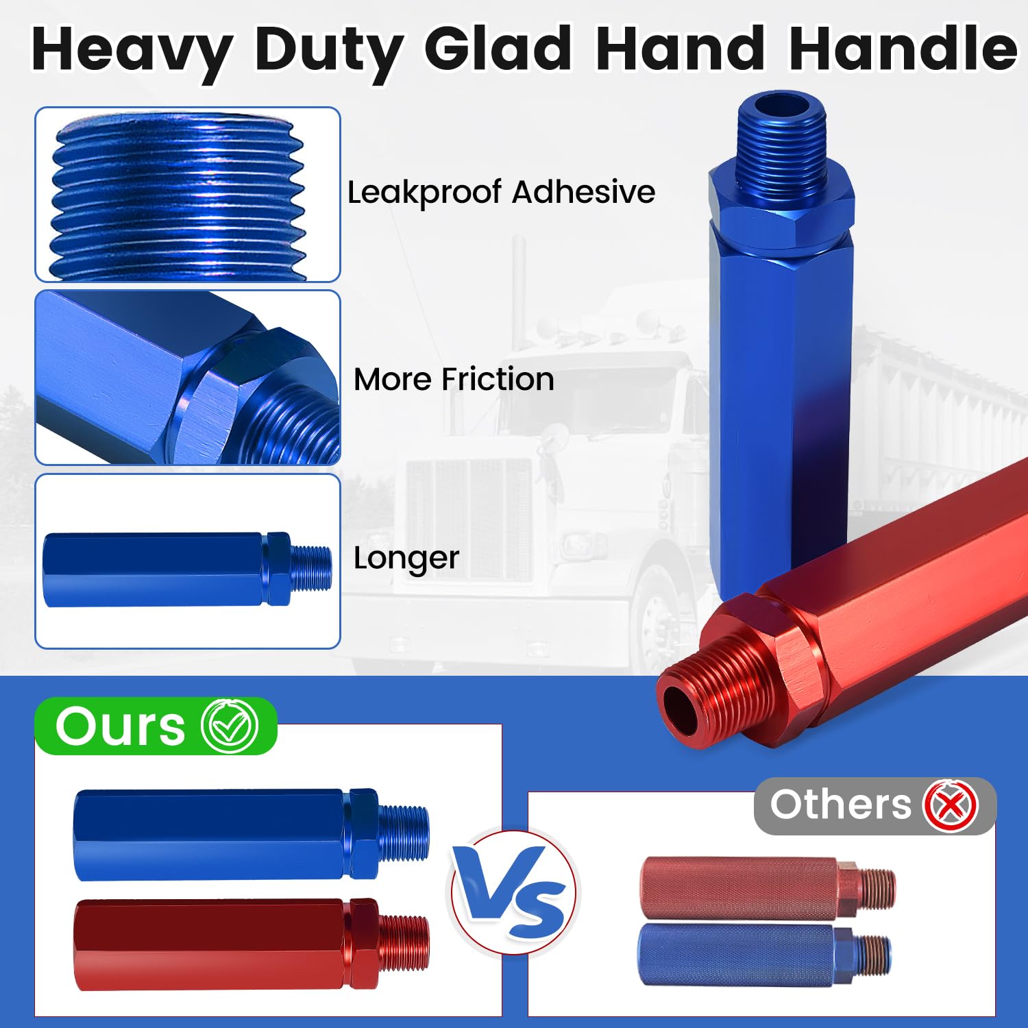 12Ft Semi Truck Air Line Kit - 3 in 1 Wrap Air Power Line with Glad Hand, Handles & Seals | Heavy Duty Air Hose for Semi Truck, Trailer & Tractor (TR813215) | Perfect for Long Haul Trucking & Trailer Maintenance
