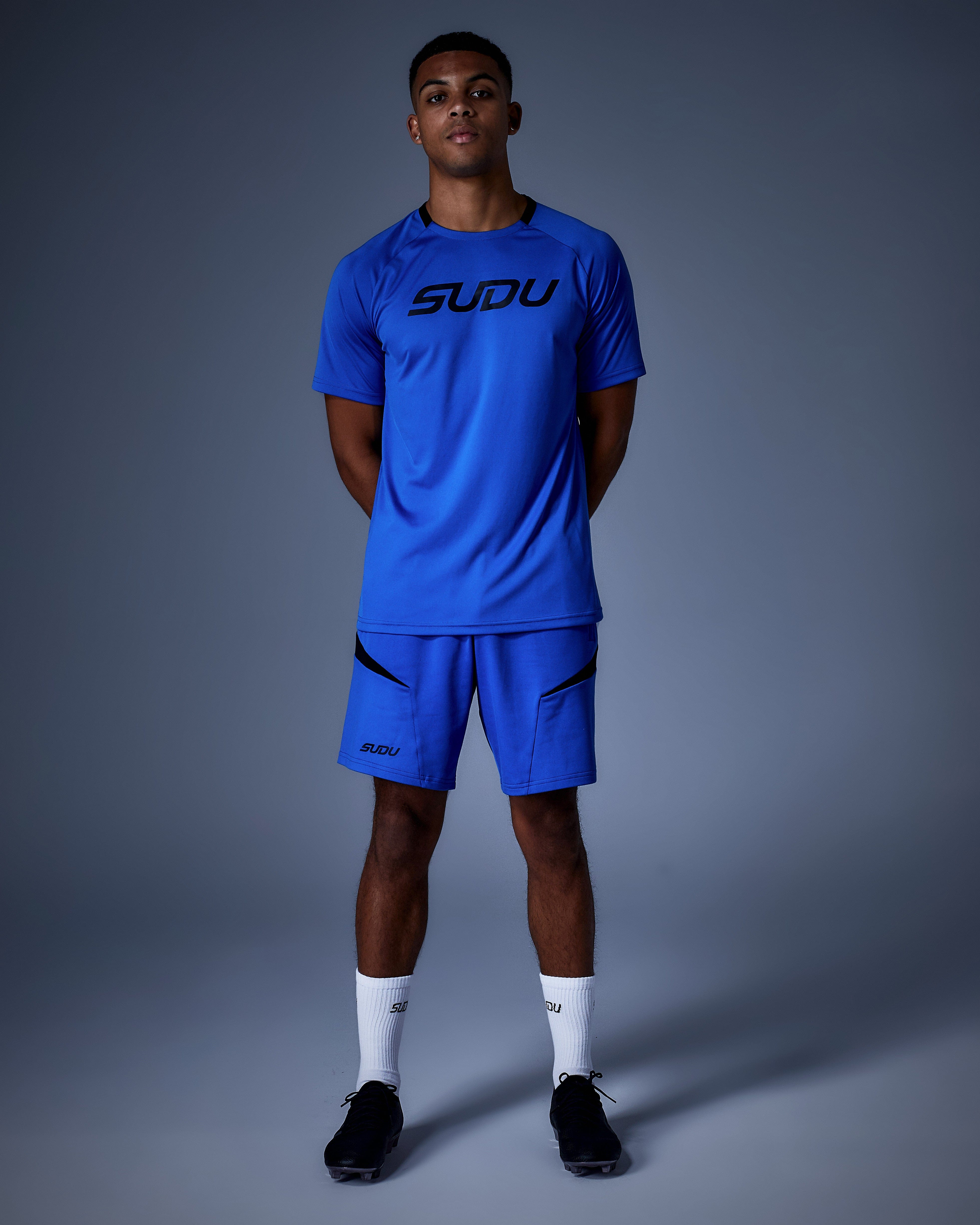 SPT 01 Embroidered Logo Cotton T-Shirt for Men - Classic Blue Crew Neck Tee - Perfect for Casual Wear, Gym & Everyday Outfits