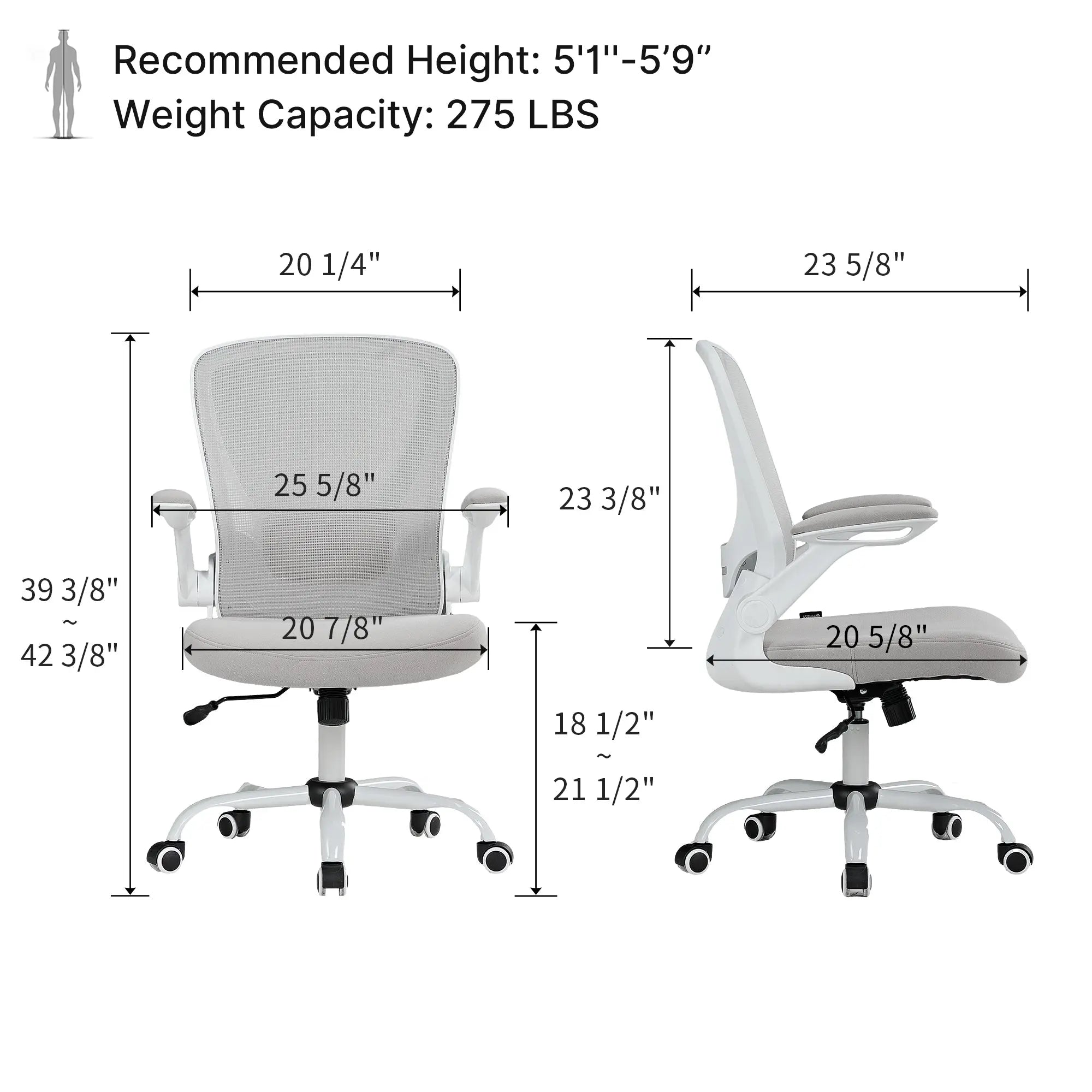 Onyx Ergonomic Office Chair - Adjustable Lumbar Support & Breathable Mesh Back for Home & Office Use - Perfect for Long Hours Sitting & Computer Work