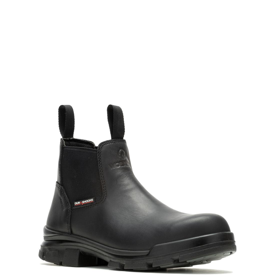 DuraShocks® SR Icon Soft Toe Romeo Chelsea Work Boot for Men - Black Slip Resistant Safety Shoes for Construction, Warehouse & Outdoor Work
