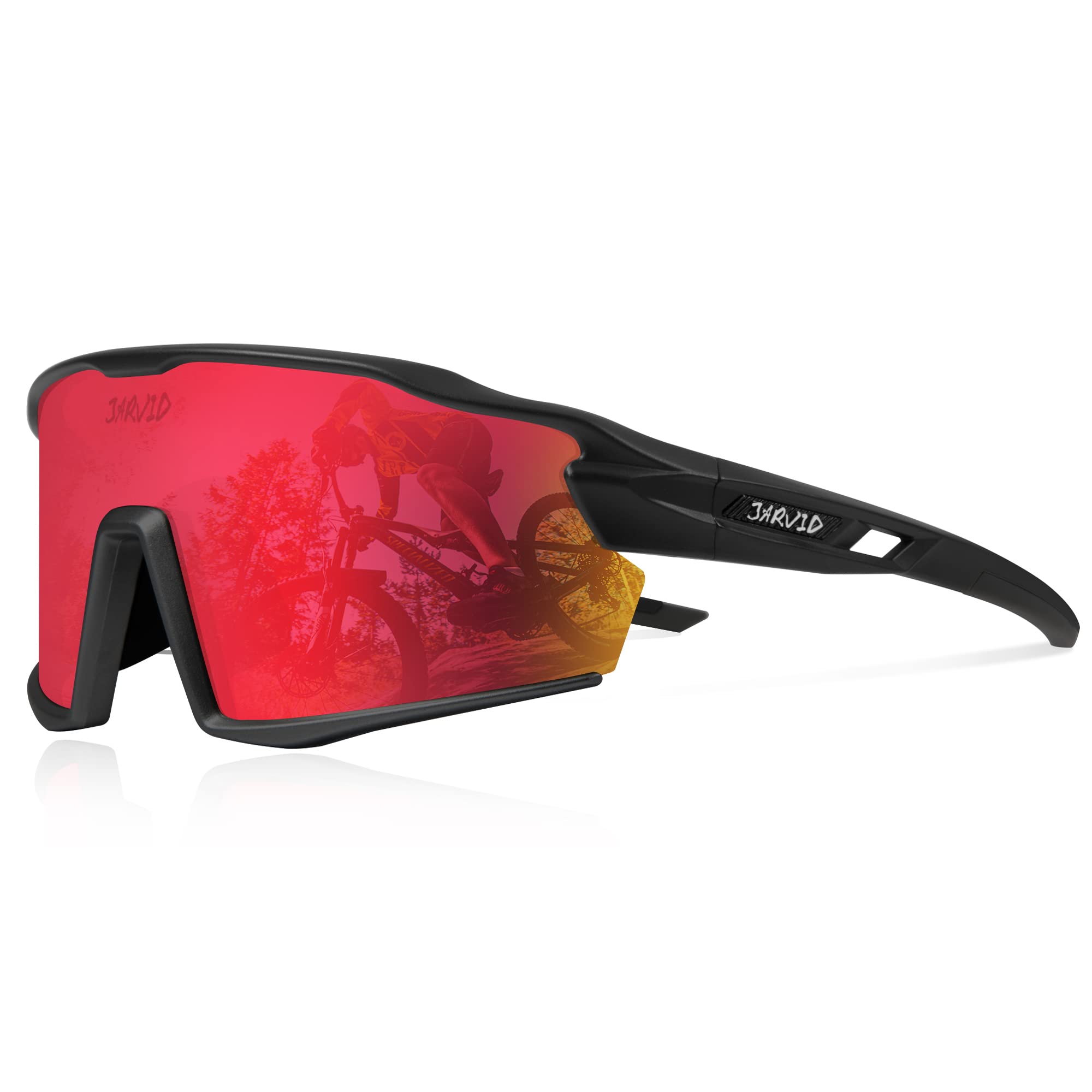 Polarized Cycling Glasses for Men & Women - UV Protection Sports Sunglasses with 4 Interchangeable Lenses for Biking, Running & Outdoor Activities