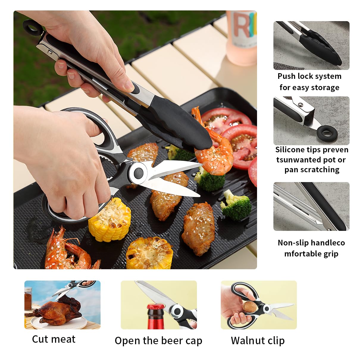 Evanda 15-Piece Camping Cookware Set - Lightweight Portable Camping Utensils for Outdoor Cooking, Hiking, RV Trips & Picnics - Essential Camping Gear for BBQ, Travel & Backpacking Adventures