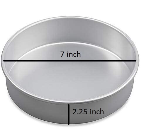 ZenShop 7-Inch Aluminum Cake Pan - 2.25 Inch Height, Silver Baking Tin for Perfect Cakes, Cupcakes & Desserts | Ideal for Home Baking, Parties & Professional Use