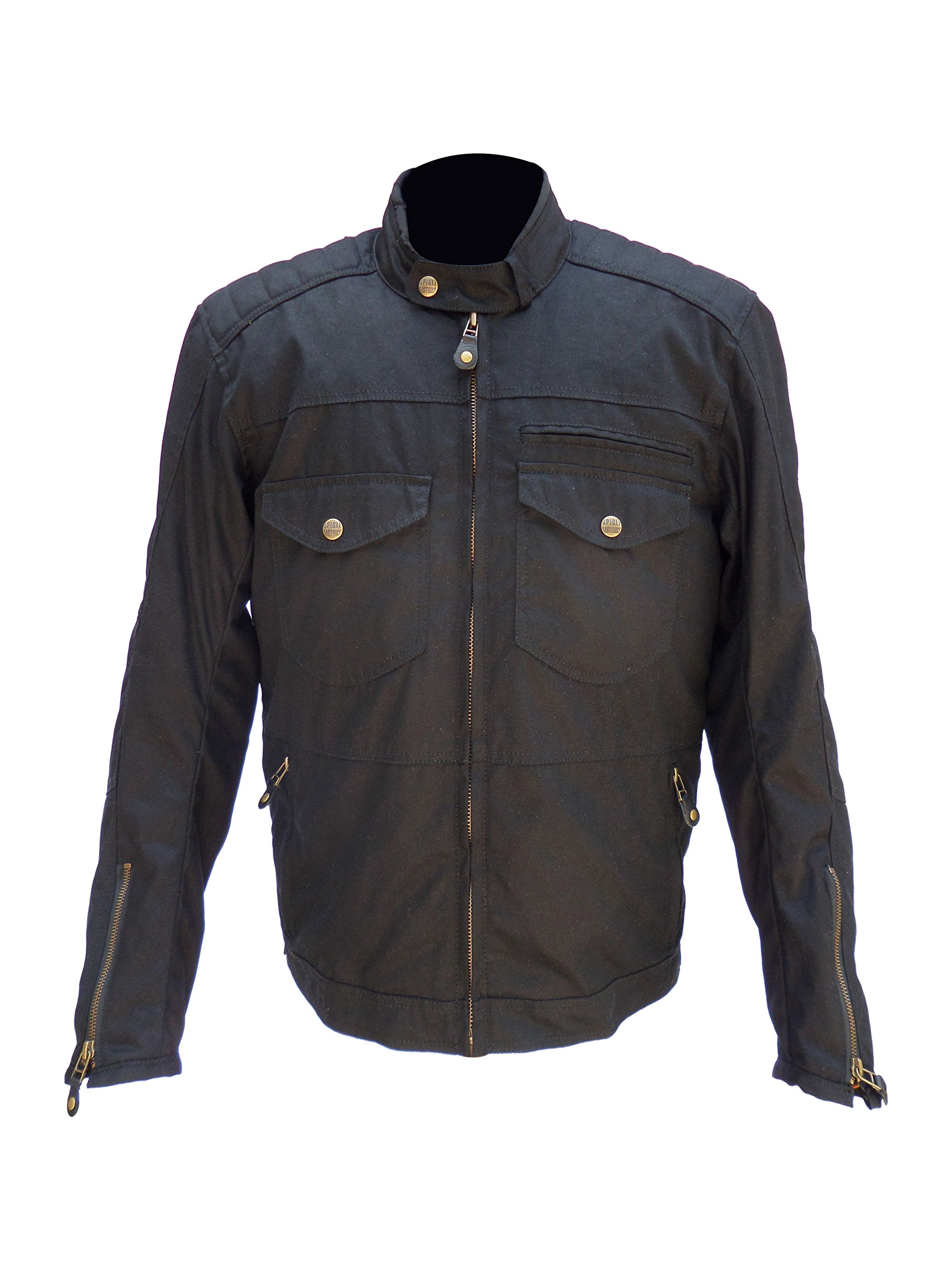 Men's Waxed Cotton Motorcycle Jacket - Durable & Stylish Biker Gear for Riding & Outdoor Adventures
