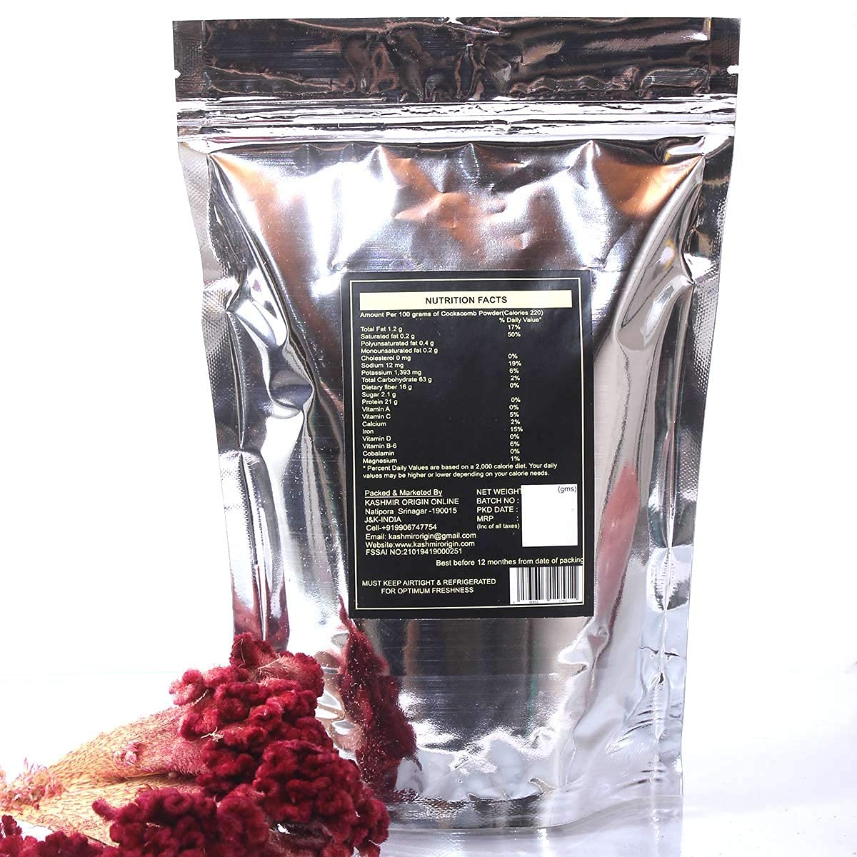 Premium Cockscomb Powder (400g) - Celosia Cristata Powder (Mawal Powder) for Hair Care, Natural Dye & Herbal Remedies | Vegan, Gluten-Free, Non-GMO