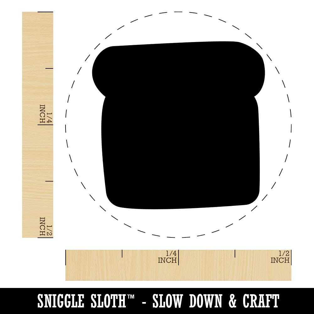 Mini Self-Inking Rubber Stamp - 1/2 Inch Orange Ink Bread Toast Doodle Design for Crafting, Planners & DIY Projects | Perfect for Scrapbooking, Journaling & Card Making
