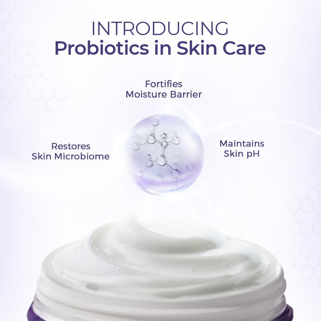 La Shield Probiotic Moisturizer Face Cream - 72 Hour Hydration for Dry, Normal, Oily & Sensitive Skin | Dermatologist Tested, Fast Absorbing, UV Damage Repair | Soft & Supple Skin Care | Perfect for Daily Use, Night Routine & Post-Sun Exposure
