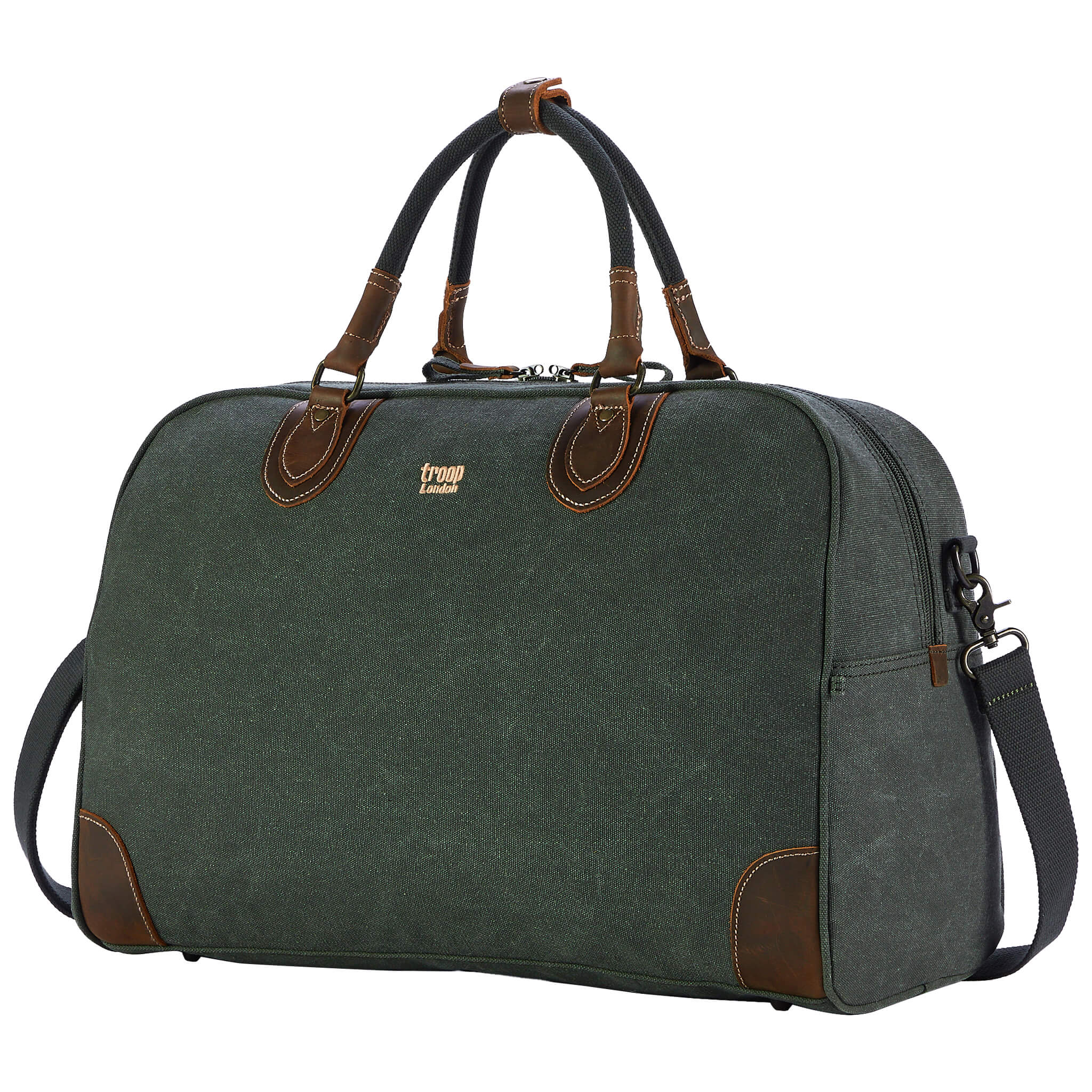 TRP0263 Troop London Classic Canvas Holdall - Large Durable Travel Duffel Bag for Men & Women | Perfect for Gym, Weekend Trips & Airplane Carry-On