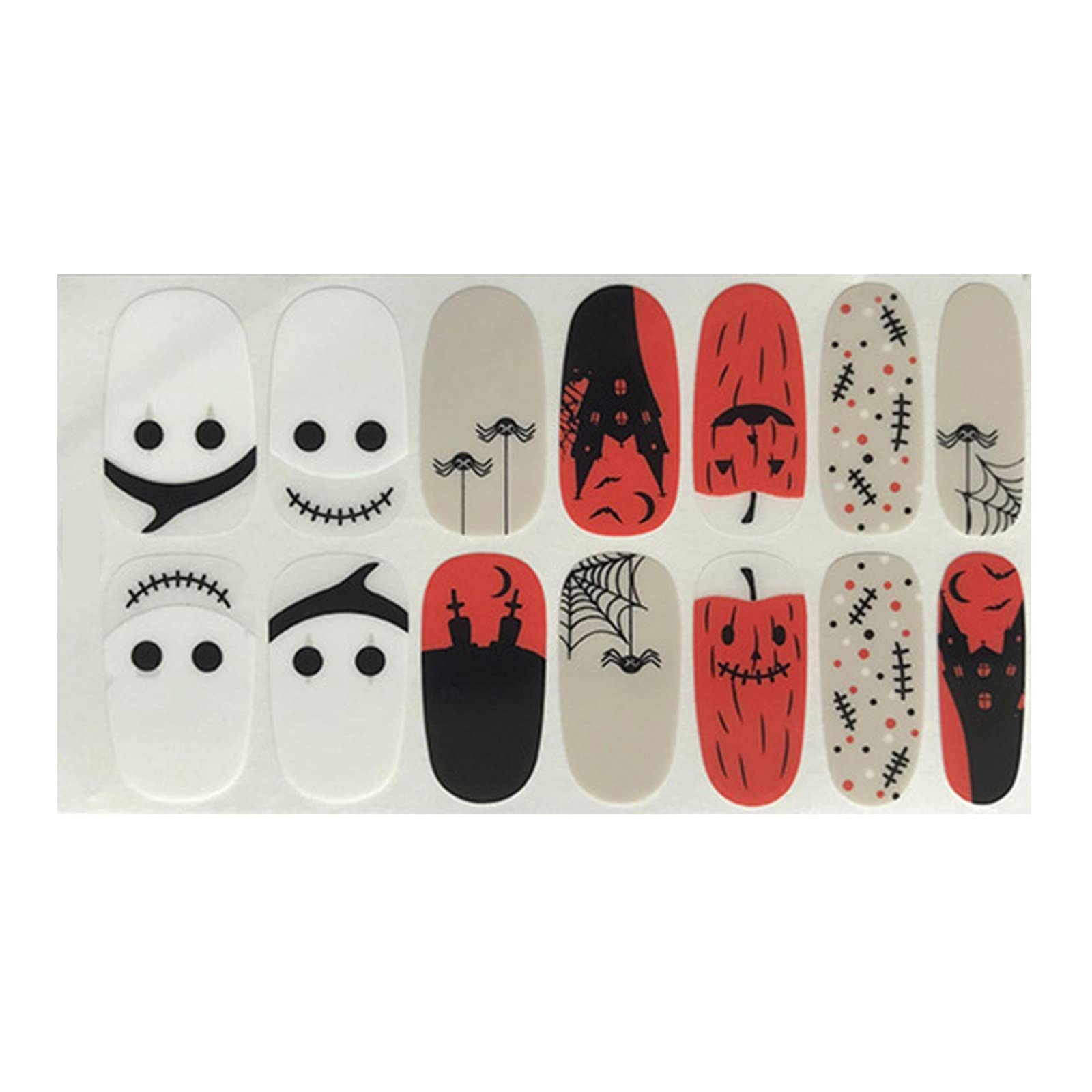 Floral Water Transfer Nail Stickers - Halloween Manicure Decor for Medium Length Nails