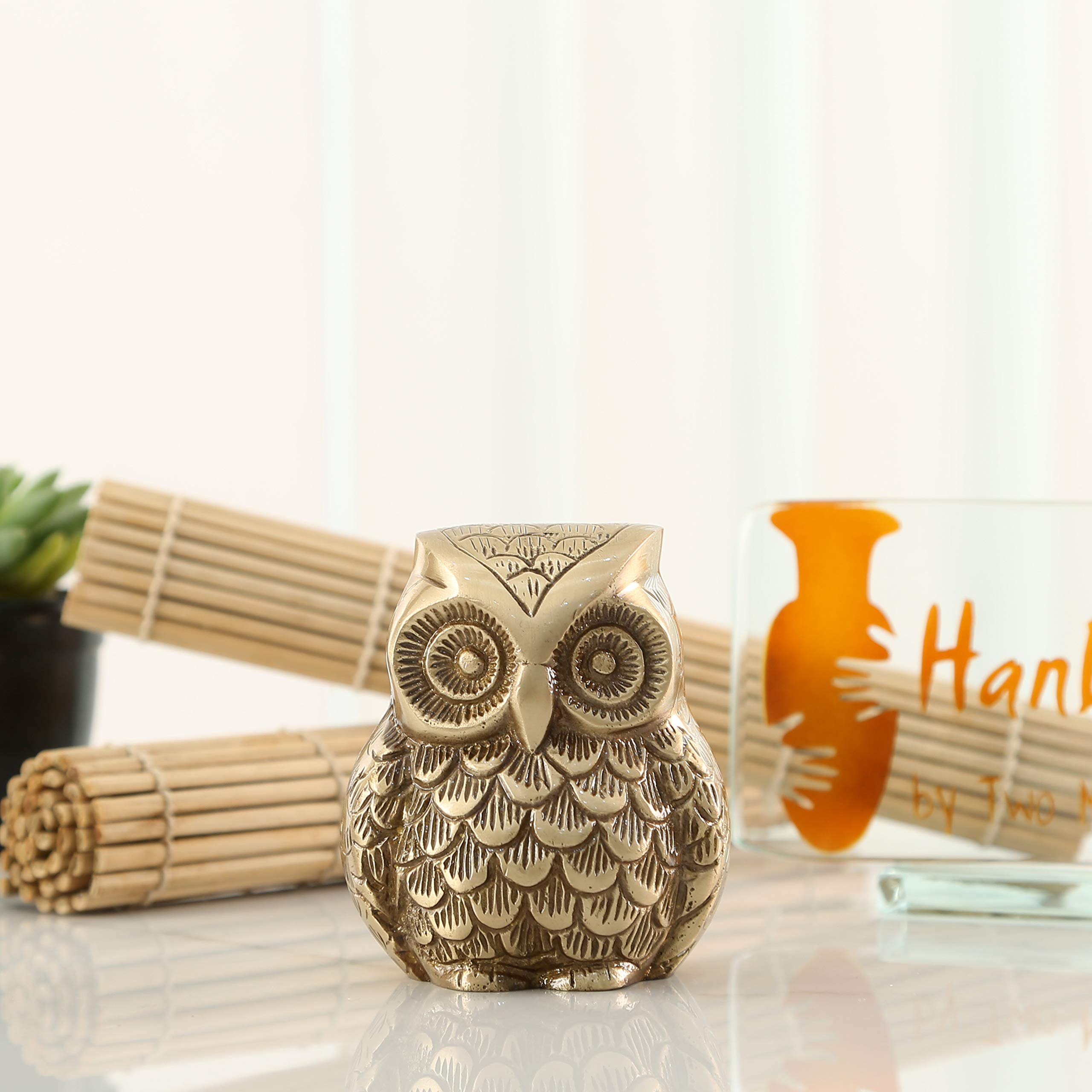 Vintage Brass Owl Decor for Home & Office Display