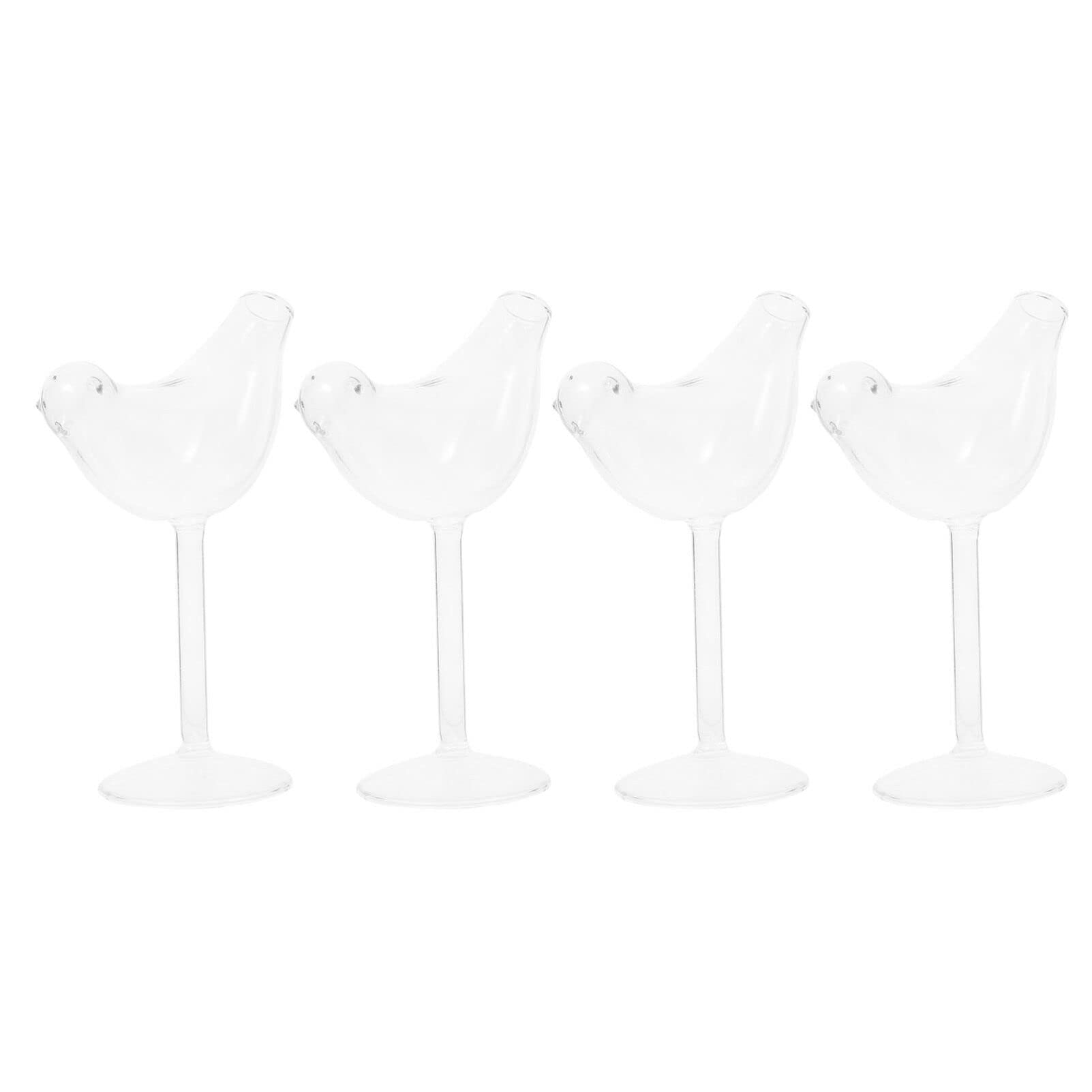 Hemoton Wine Glasses Set of 4 - Elegant Bird-Shaped Cocktail Glasses (5oz/150ml) for Wine, Champagne & Cocktails - Perfect for Wedding, Anniversary, Birthday & Holiday Celebrations - Great Gift Idea for Wine Lovers & Party Hosts