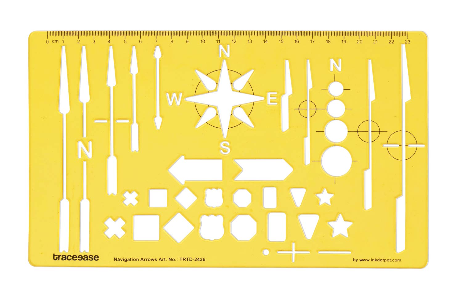 TraceEase Map Drafting Navigation Arrows Template Drawing Stencil - Professional Measuring Ruler for Architects & Engineers - Perfect for Blueprint Design, Urban Planning & DIY Projects