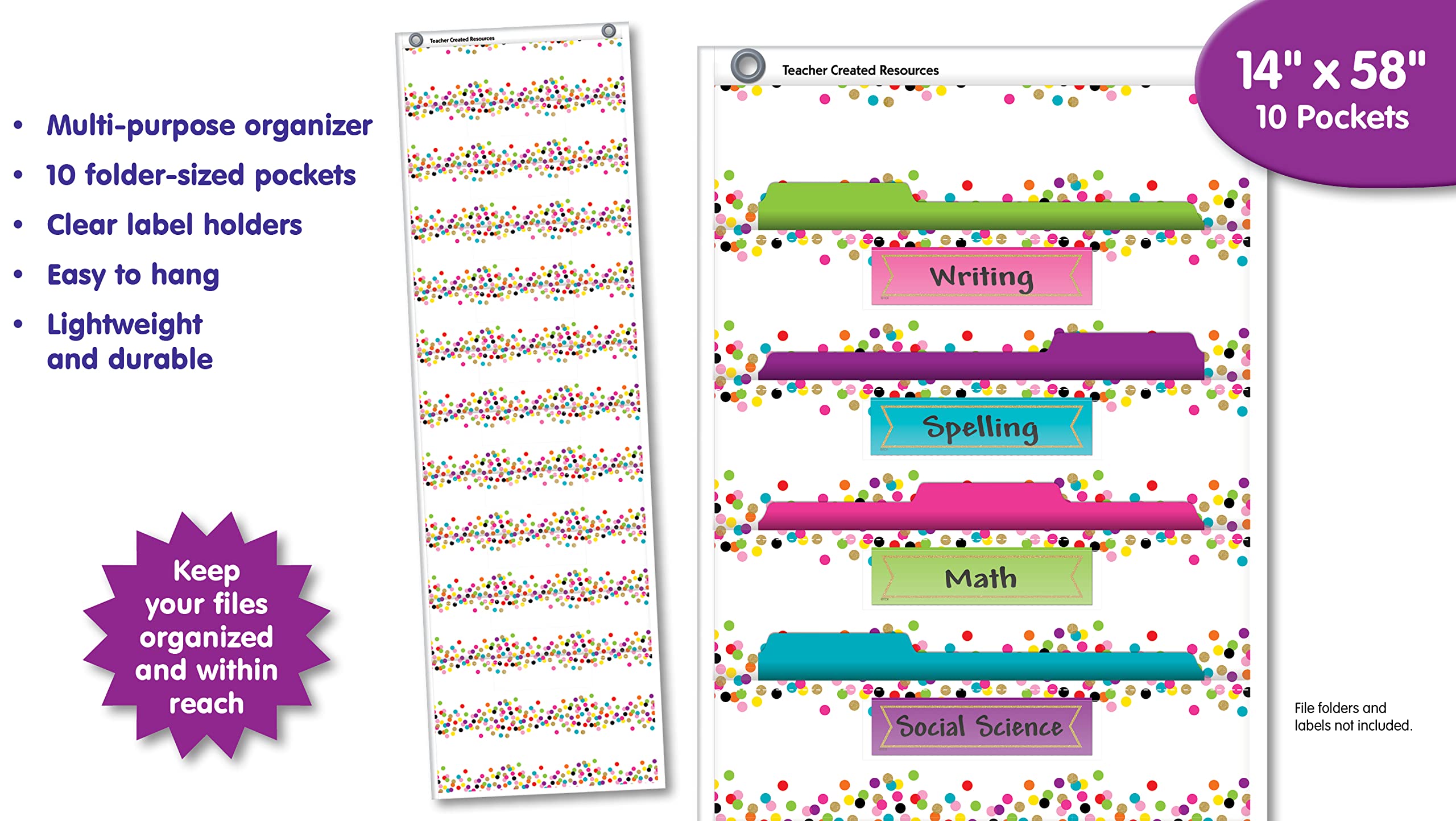 10-Pocket File Storage Pocket Chart - 14