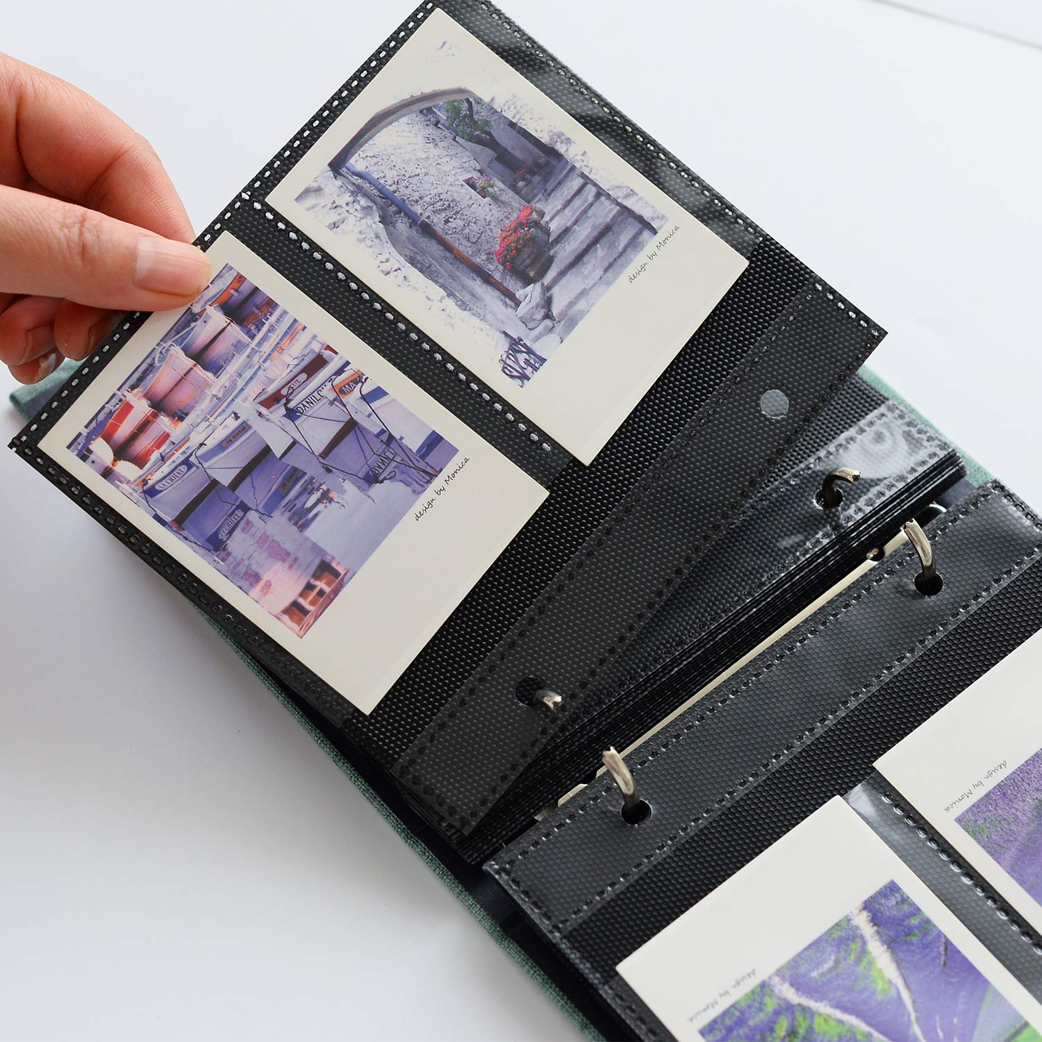100-Pocket Mini Photo Album for Fujifilm Instax Mini & Kodak Zink Photos (64x90mm) - Compact Storage for Instant Prints, Polaroid Pictures, Travel Memories - Perfect for Scrapbooking, Wedding, Baby Keepsakes (Blue)