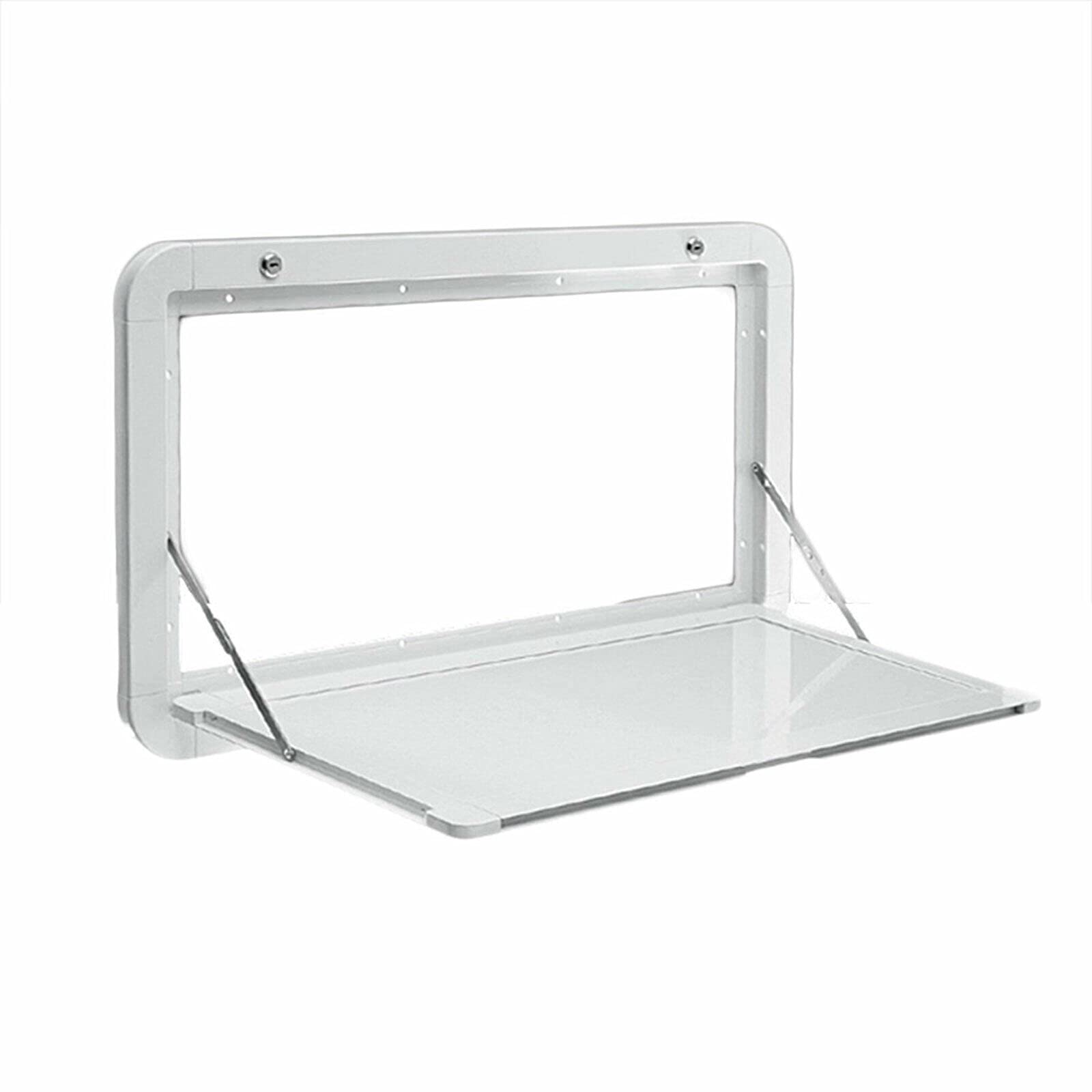 Foldable RV Dining Table | 800 x 450mm (31.49 x 13.71 Inch) Wall Mounted Camping Table for Caravan, Motorhome & Picnic Parties | White Portable Outdoor Table for Camping, Tailgating & Road Trips