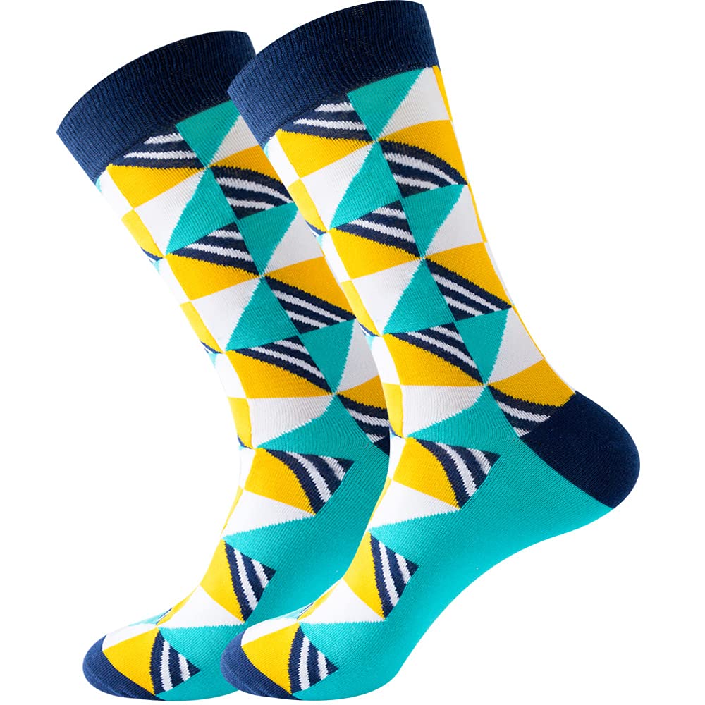 Trendy Geometric Animal Print Socks for Men & Women - Fun Floral Pattern Crew Socks - Perfect for Casual Wear, Gifts, and Fashion Outfits