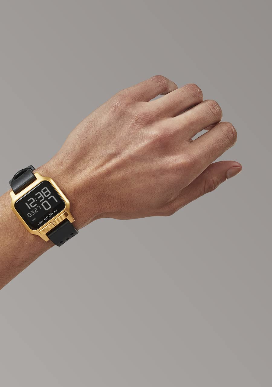 NIXON Heat A1320 Digital Sports Watch for Men & Women - Ultra Thin Lightweight Design, 38mm LCD Display, 20mm PU Band - 100M Water Resistant for Swimming, Running & Workouts - Perfect for Gym, Outdoor Activities & Daily Wear