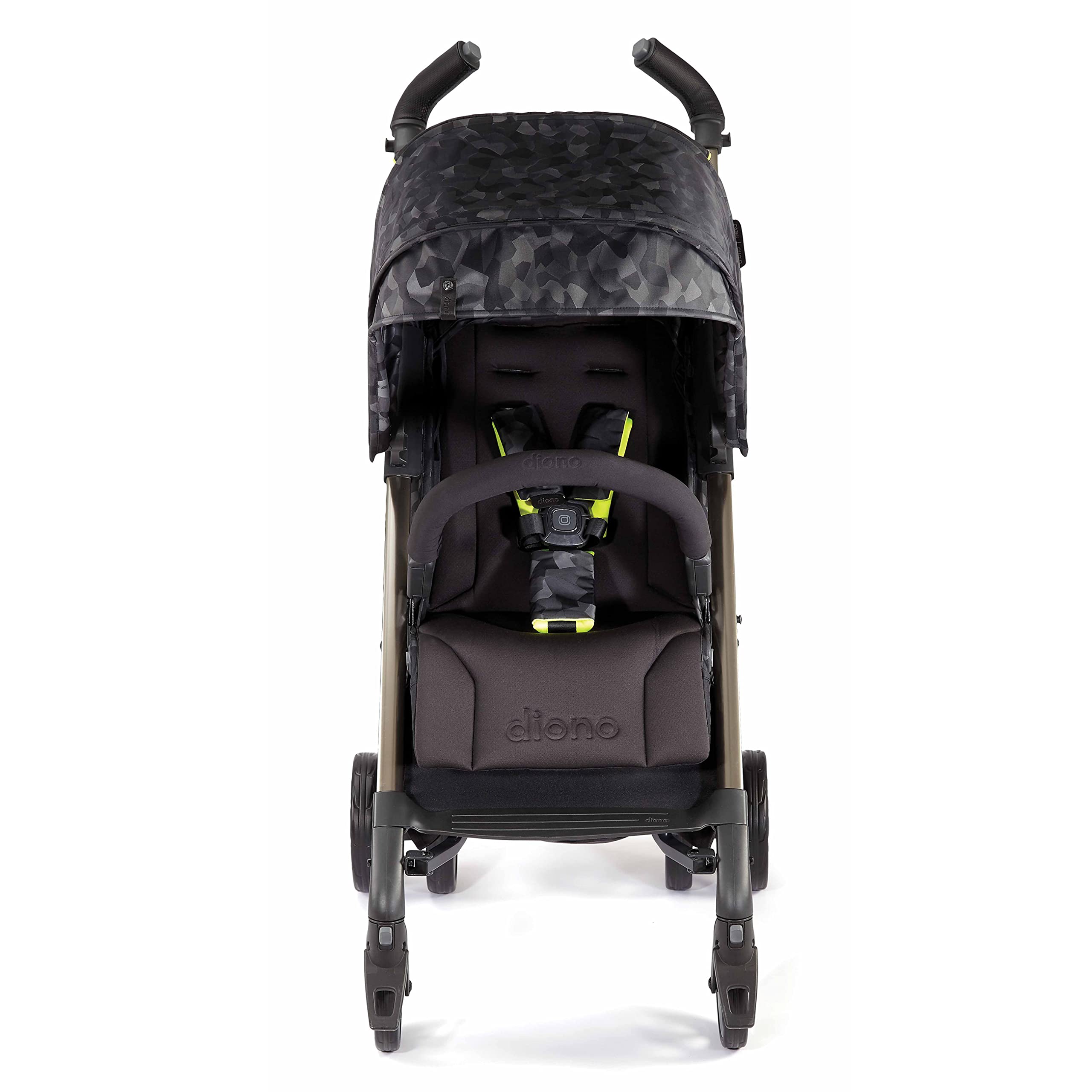 Diono Flexa Luxe Lightweight Umbrella Stroller for Babies & Toddlers - Compact Fold, Car Seat Compatible, XL Storage Basket, Black Camo - Perfect for Travel, Shopping & Everyday Use