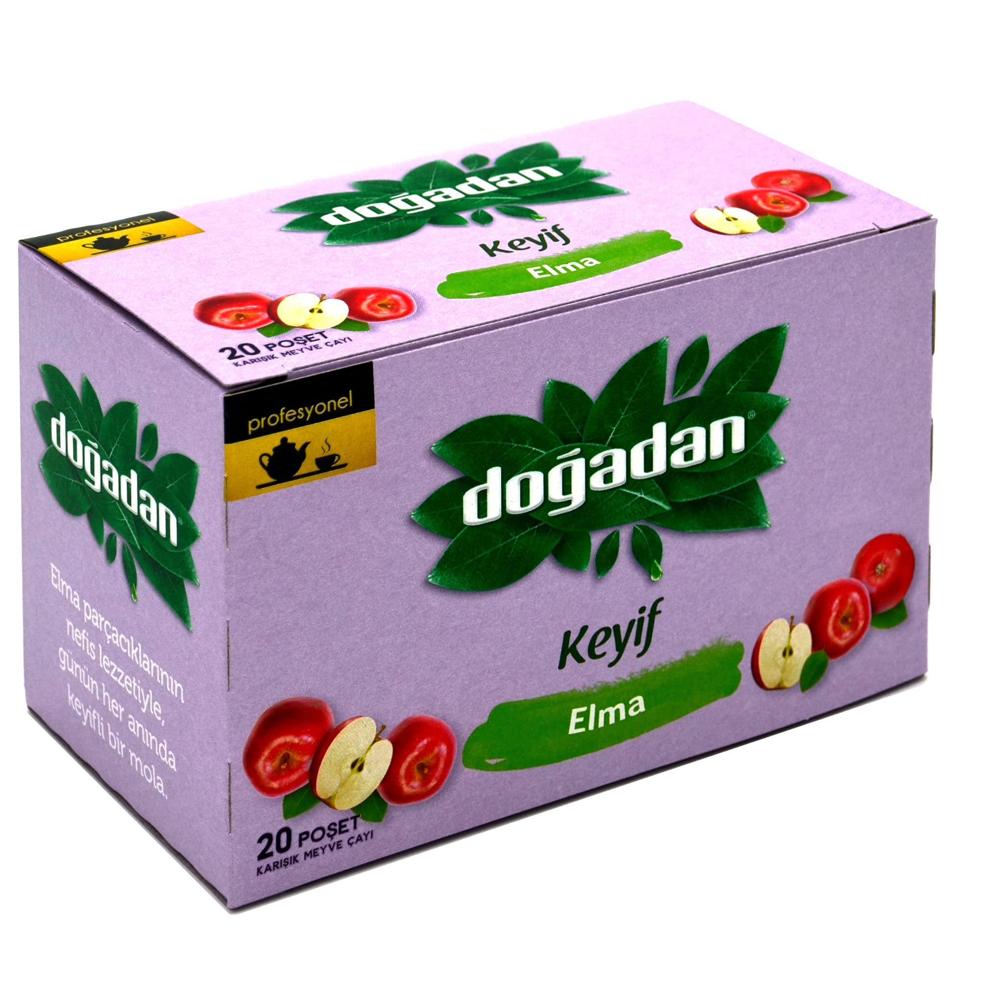 Organic Dogadan Apple Herbal Tea - 20 Tea Bags | Caffeine-Free, Natural Ingredients | Perfect for Relaxation & After-Meal Digestion