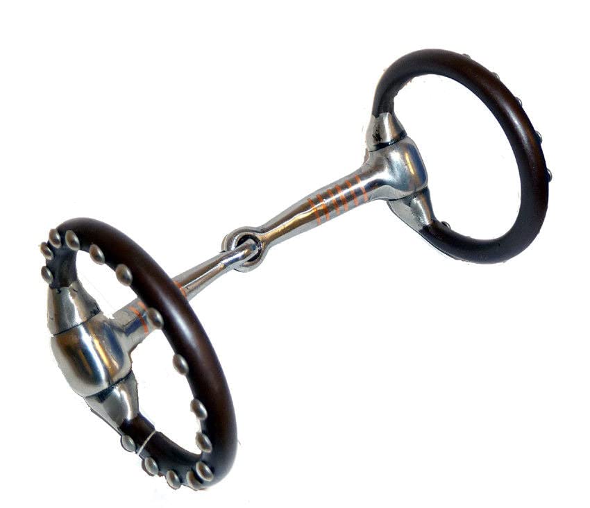 AJ Tack Silver Dot Sweet Iron Snaffle Bit for Mini & Pony Horses - Comfortable Training Bit for Young Horses, Dressage & Riding Lessons - Perfect for Beginners & Show Ring